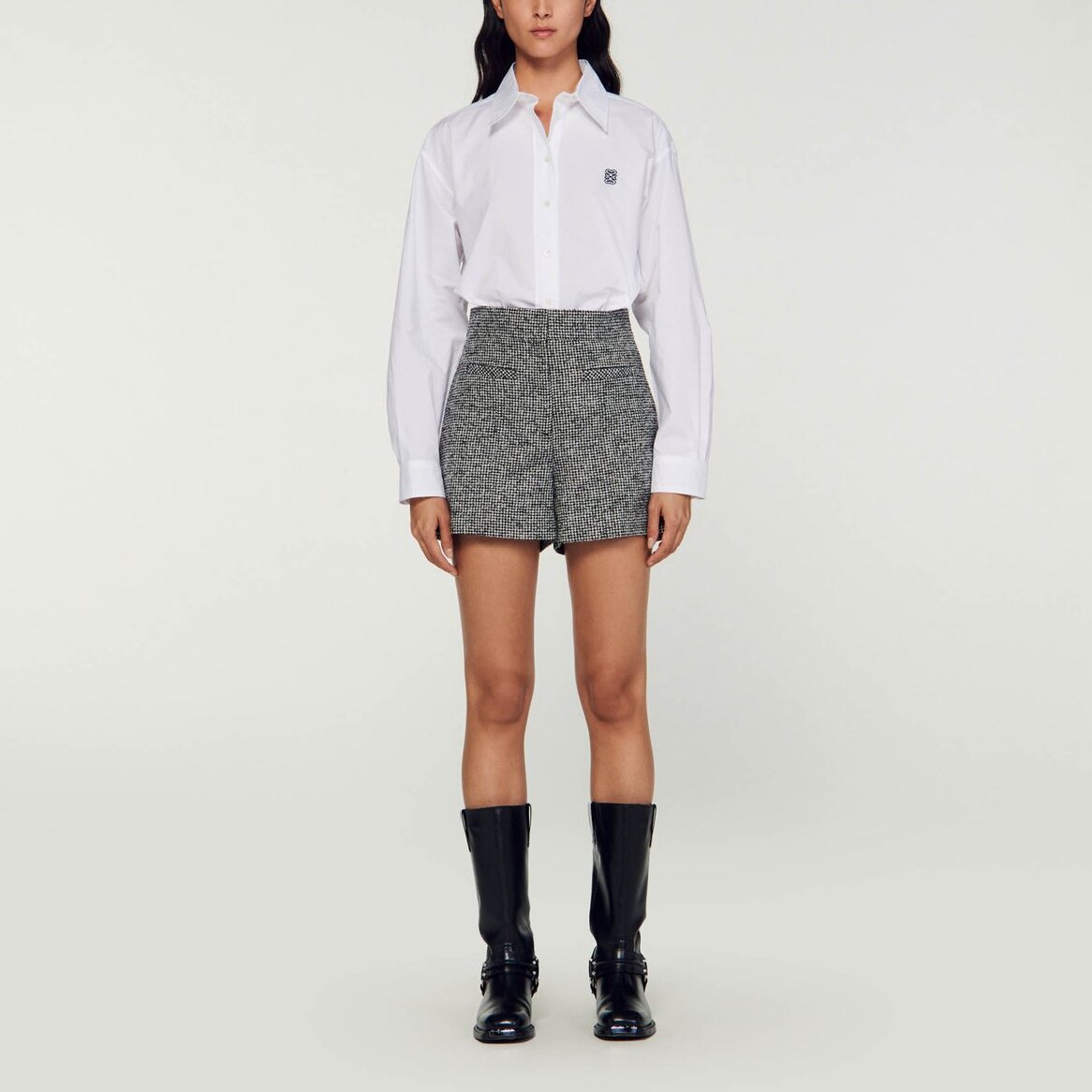 Short pied-de-poule Sandro seconde main