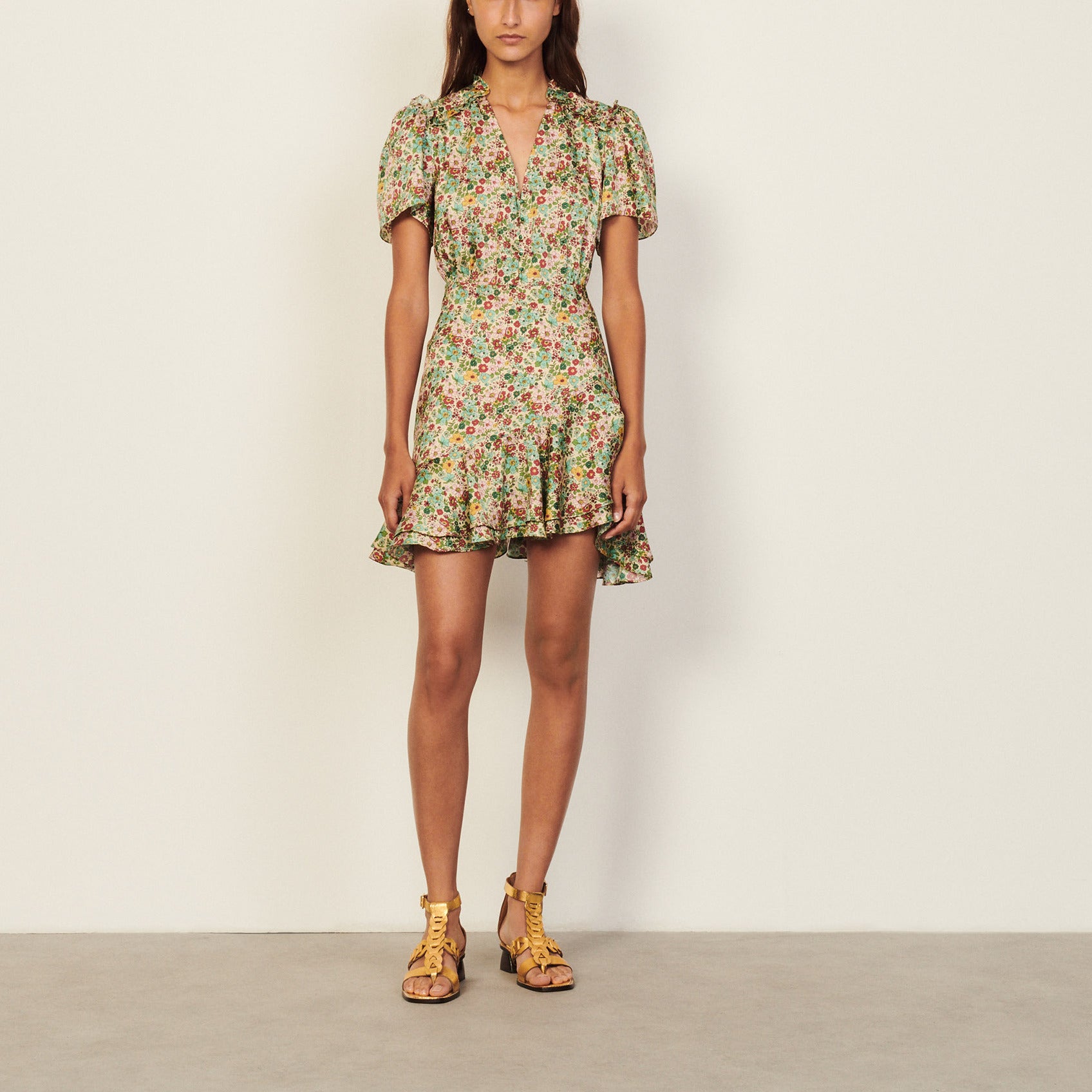 Robe courte imprimée Sandro seconde main