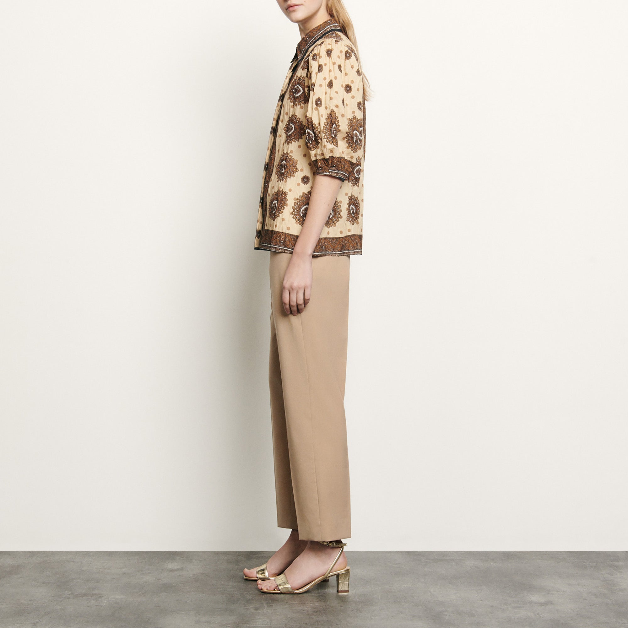 Chemise en coton imprimé Sandro seconde main