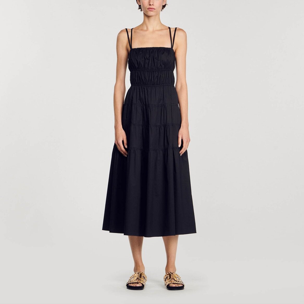 Robe midi froncée Sandro seconde main