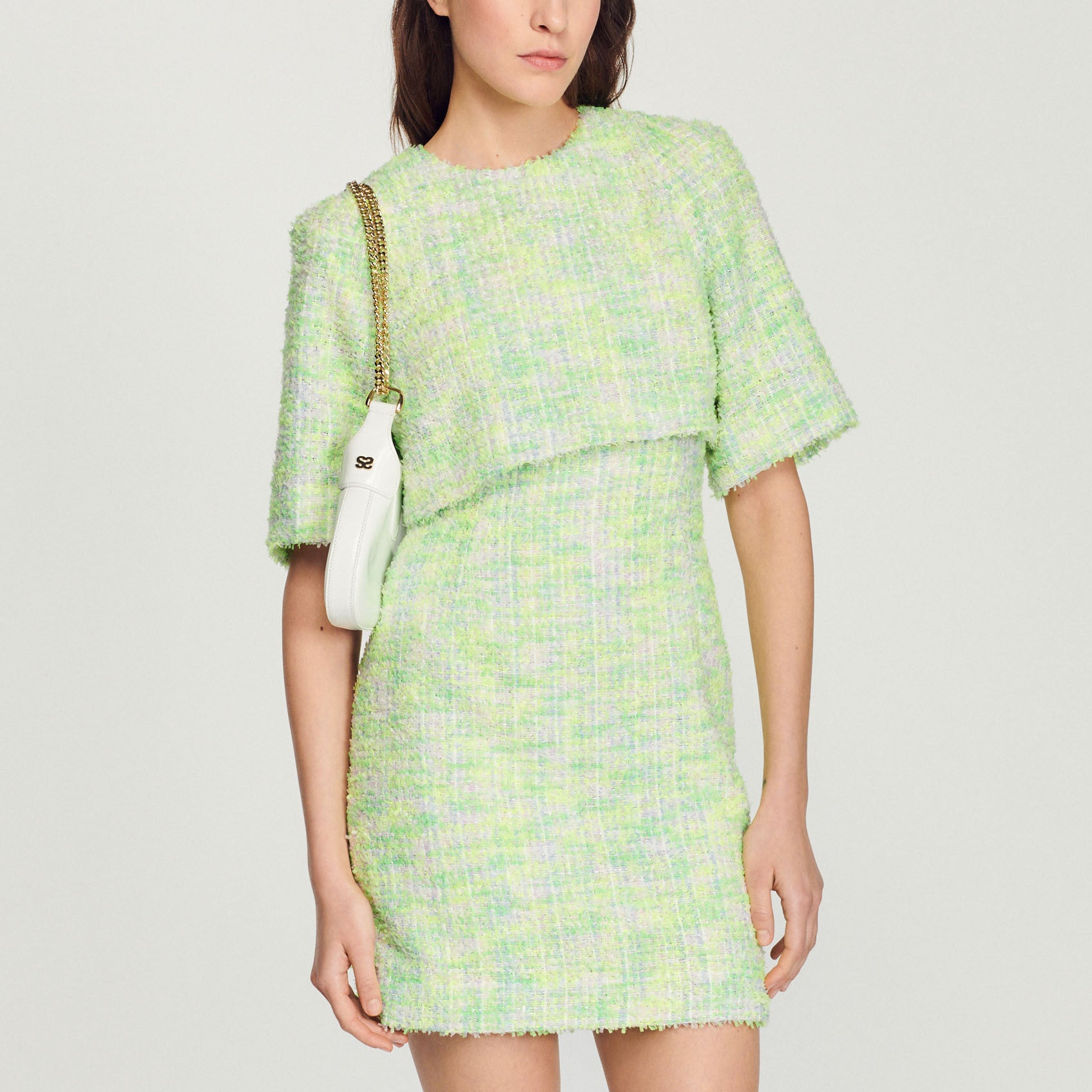 Robe courte en tweed Sandro seconde main