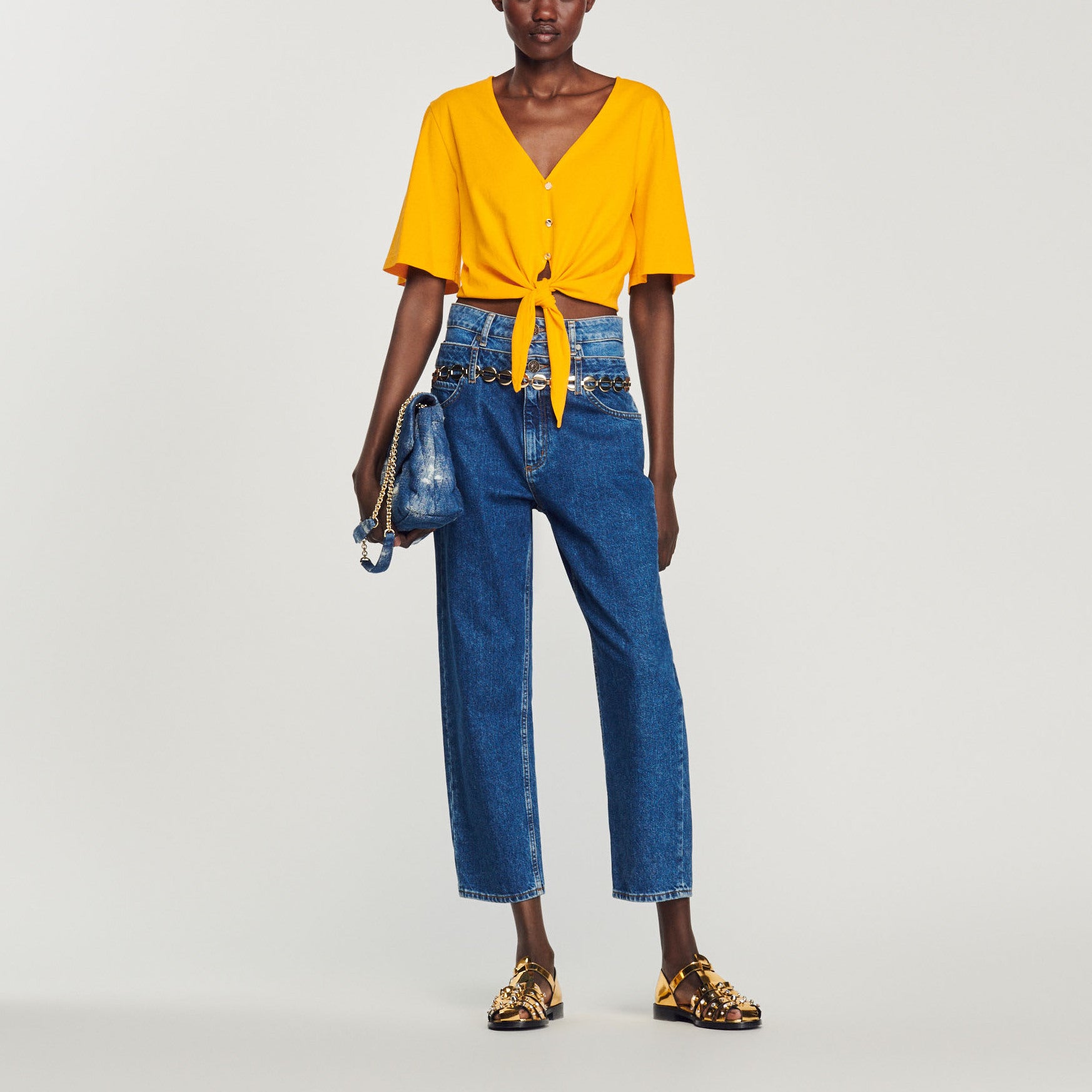 T-shirt court bijoux Sandro seconde main