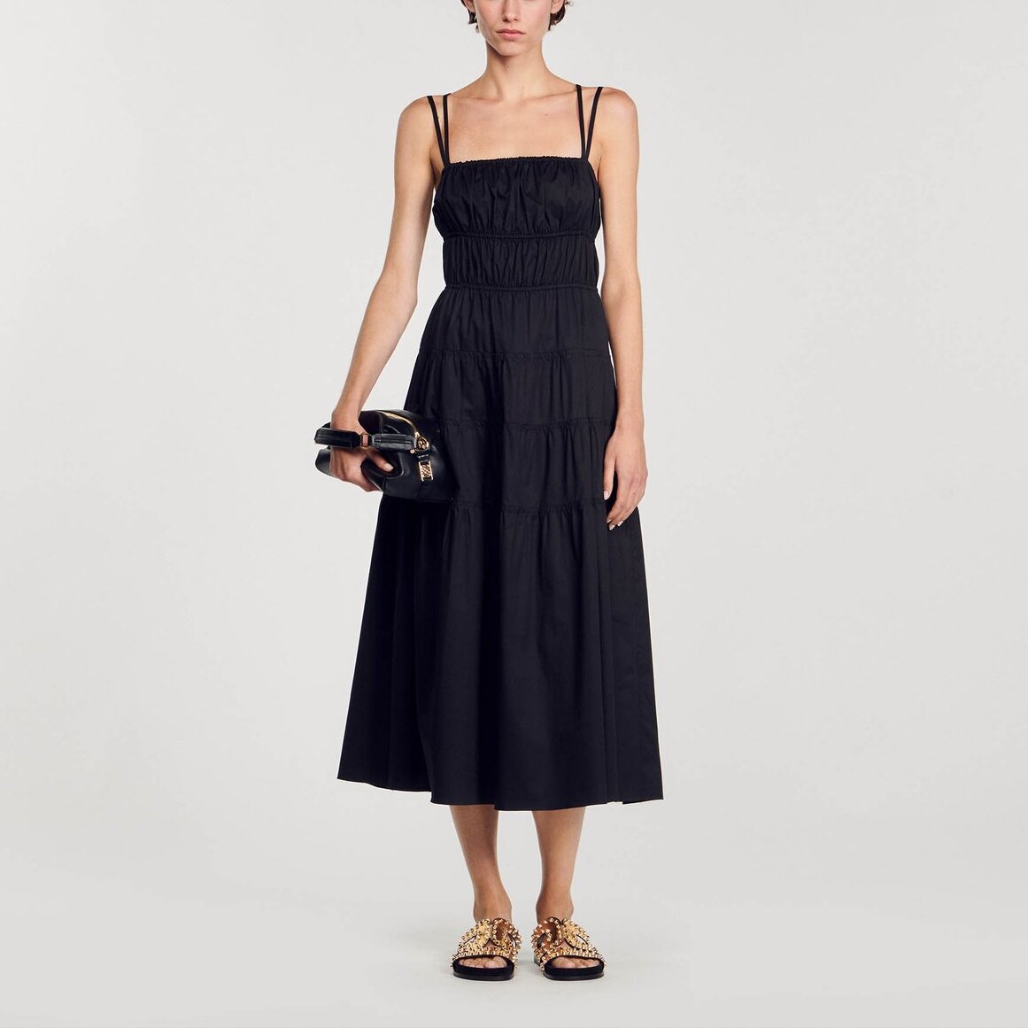 Robe midi froncée Sandro seconde main