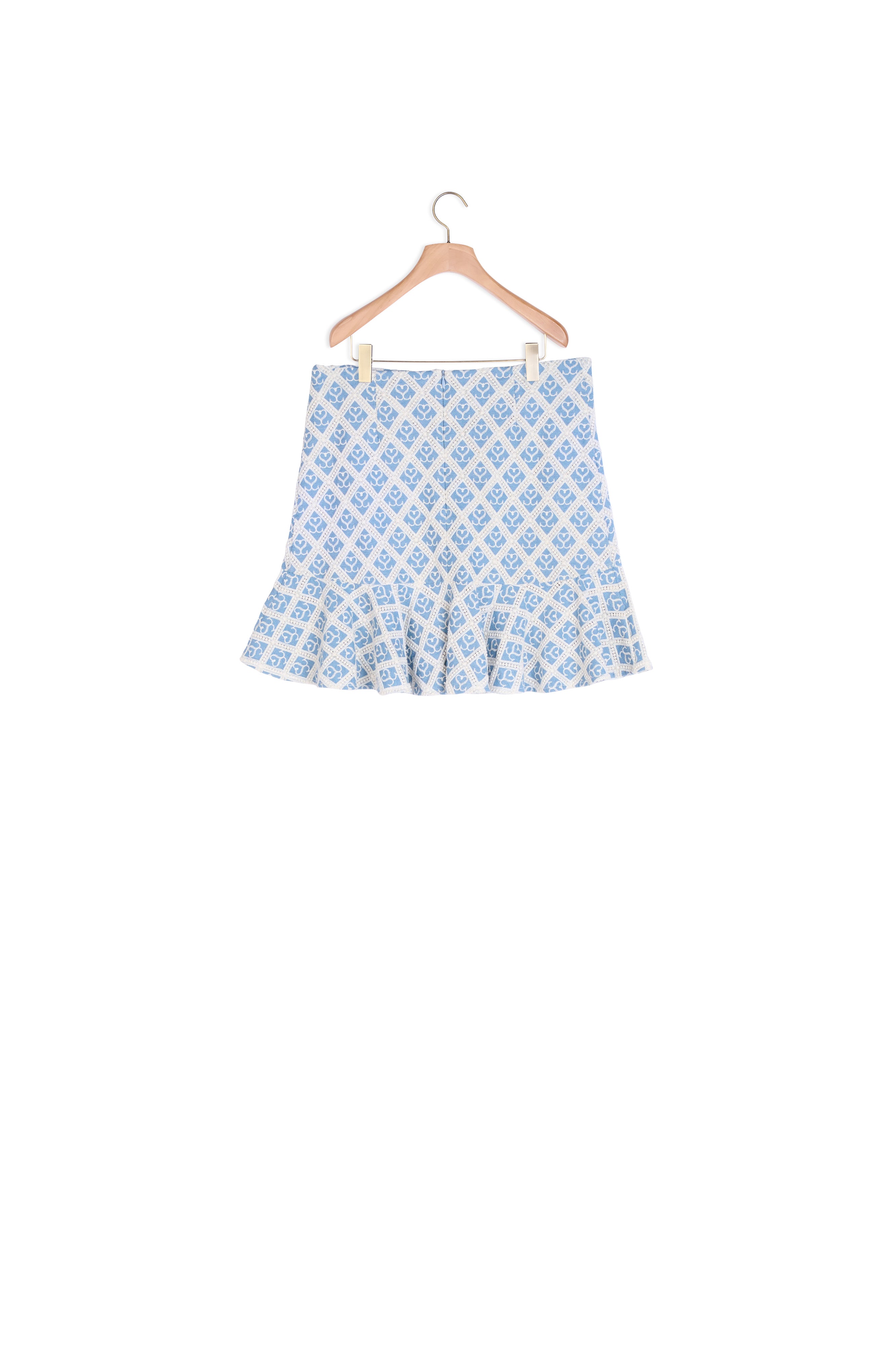 Jupe courte en guipure double S Sandro seconde main