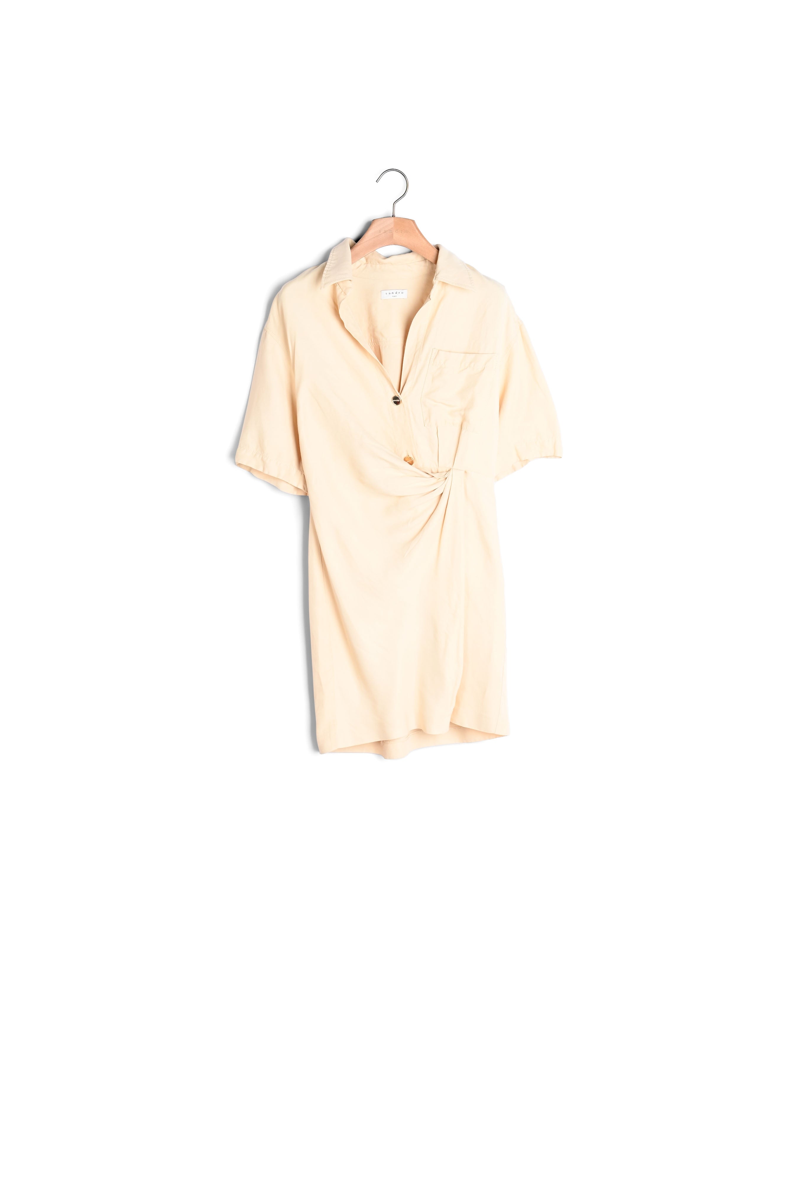 Robe courte drapée à manches courtes Sandro seconde main