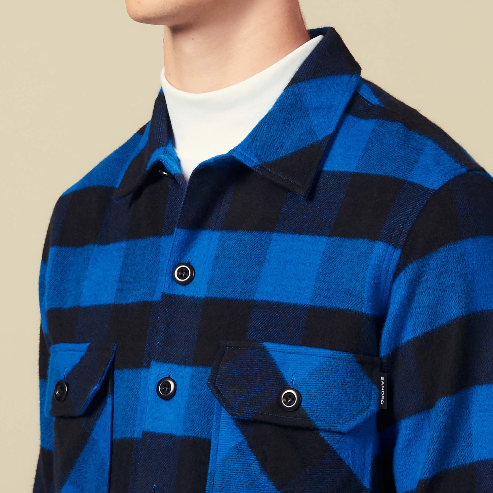 Chemise à carreaux en coton Sandro seconde main