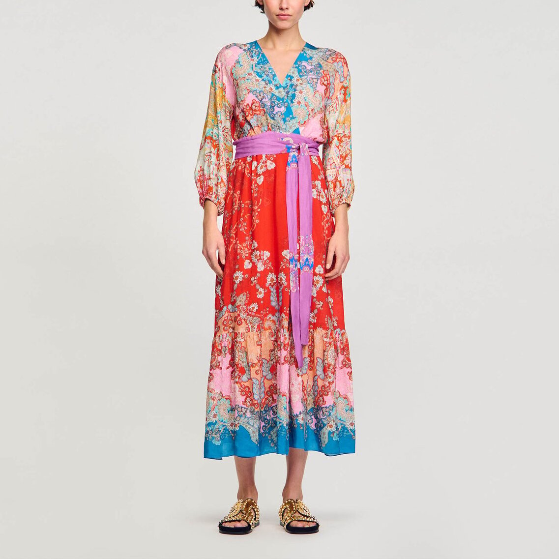 Robe longue portefeuille Sandro seconde main