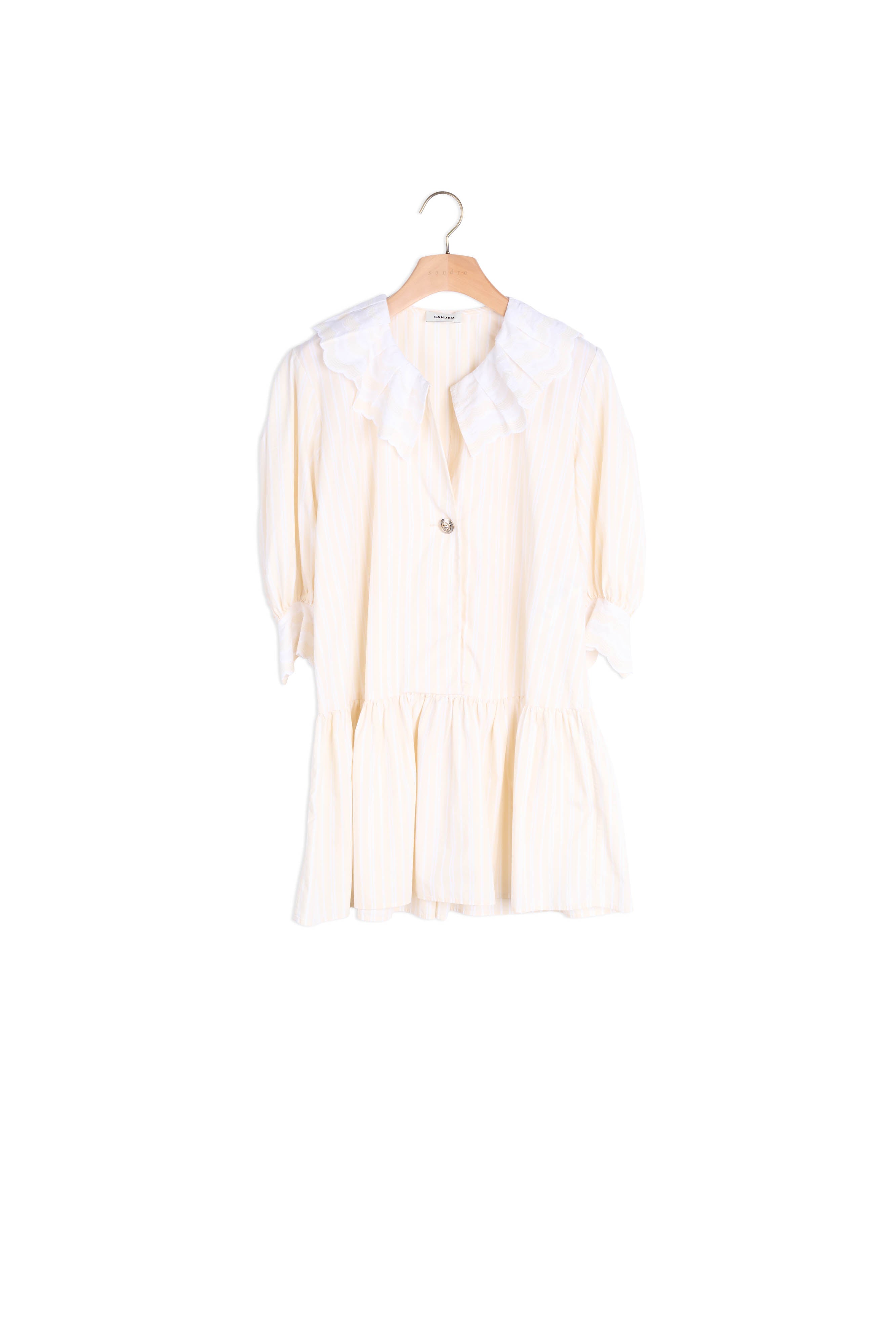 Robe courte à rayures en coton bio Sandro seconde main