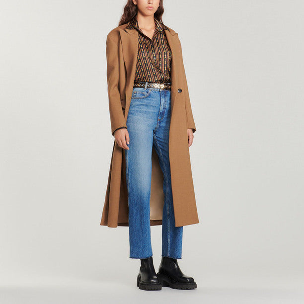 Chemise fluide à  imprimé fleurs rayures Sandro seconde main