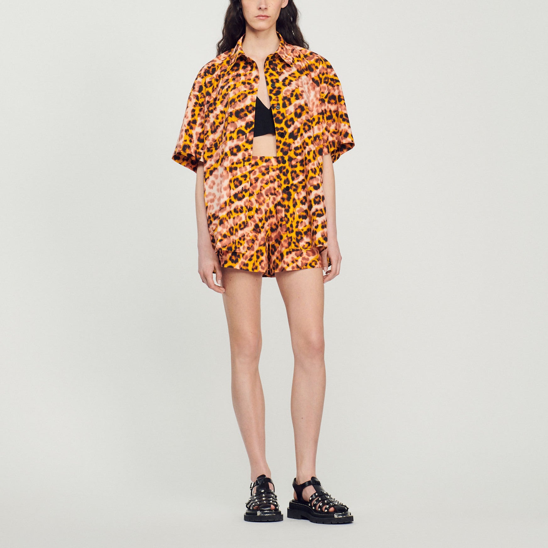 Chemise oversize léopard Sandro seconde main