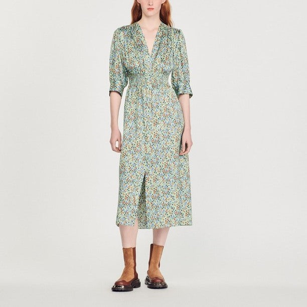 Robe longue et fluide imprimée Sandro seconde main