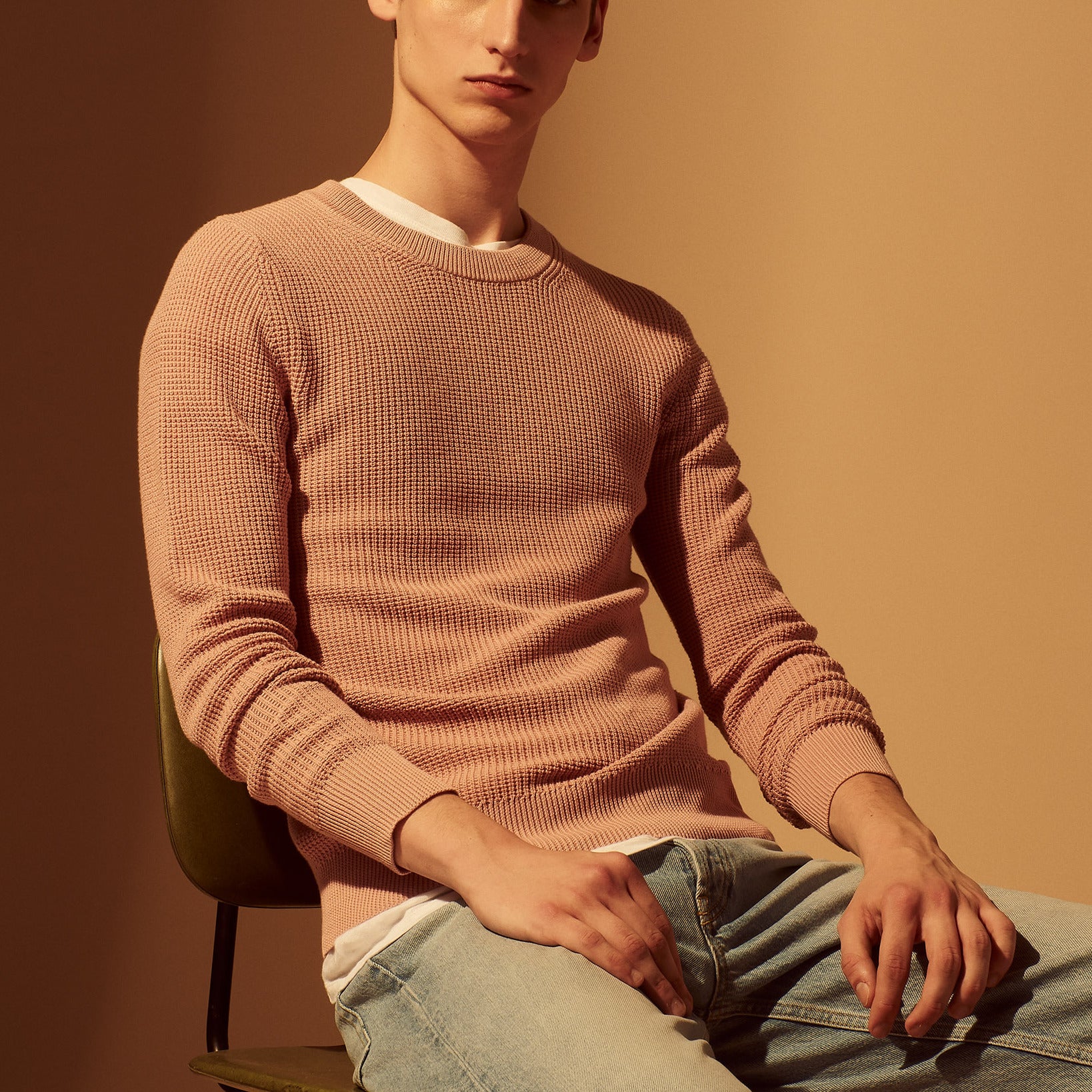 Pull à col rond en maille point de riz Sandro seconde main