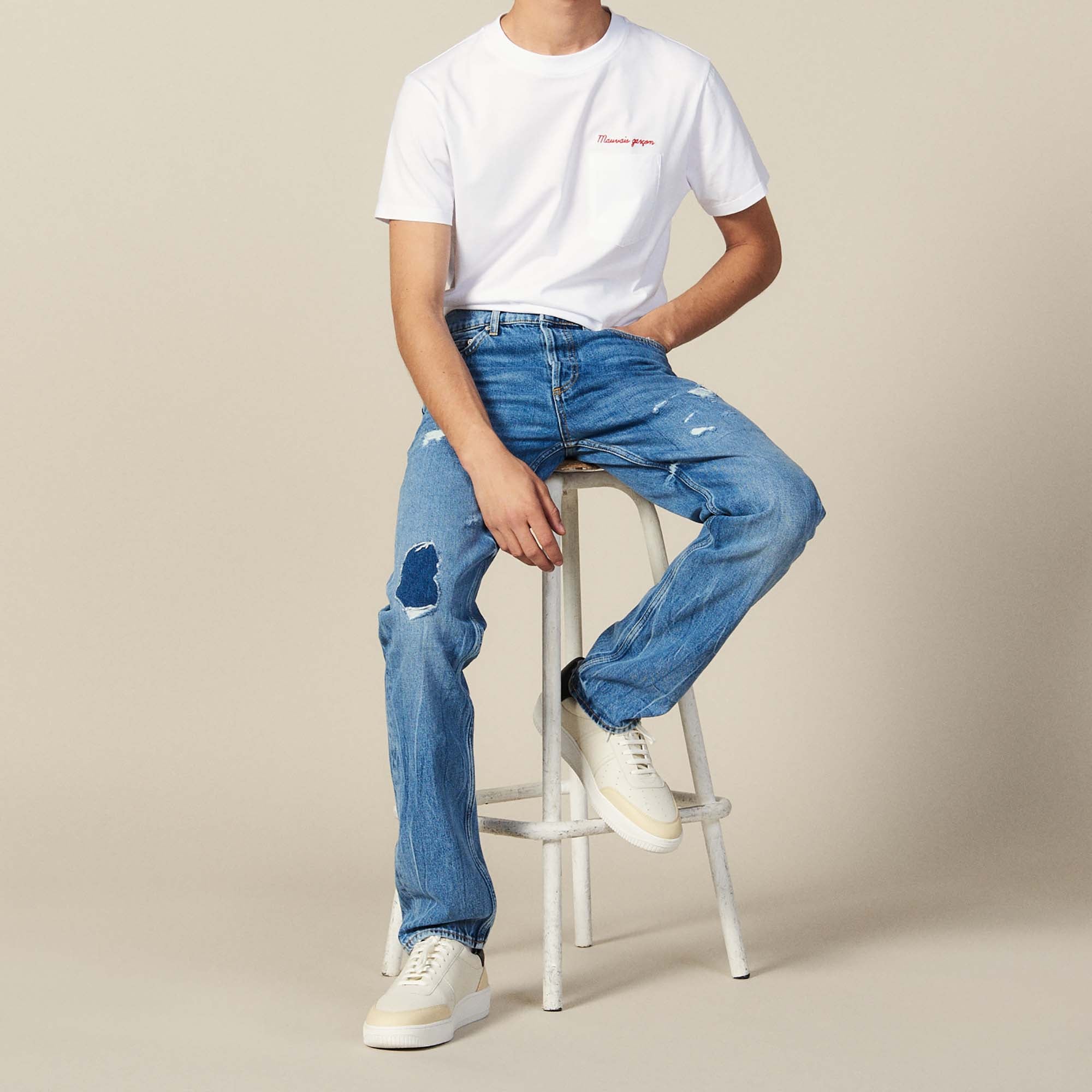 Jean slim destroy en coton Sandro seconde main