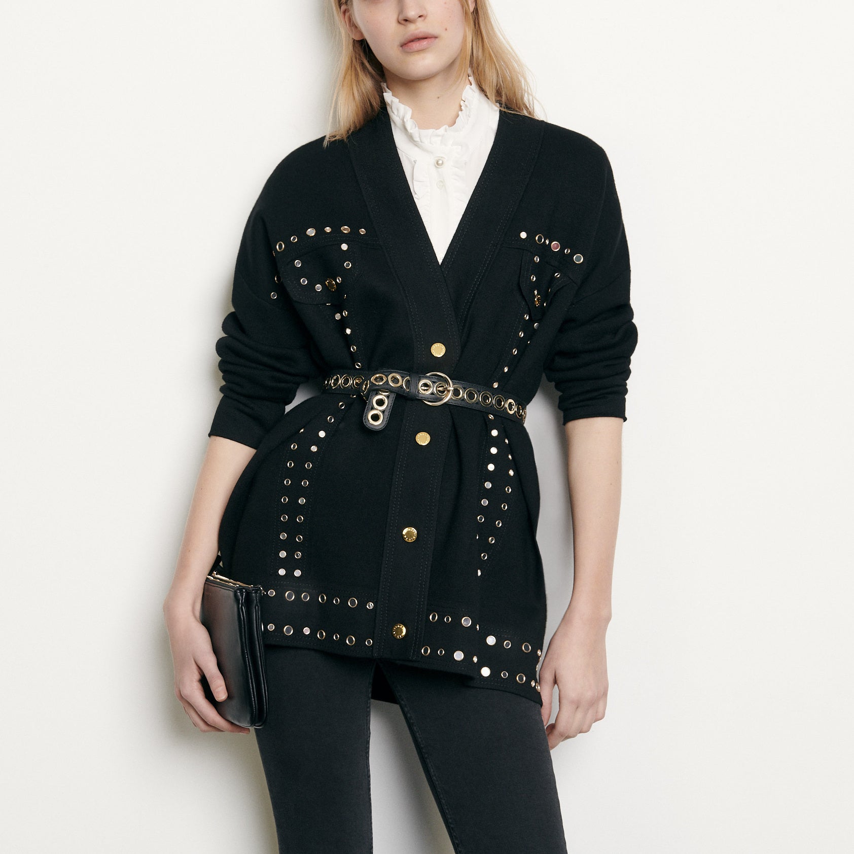 Cardi-coat orné de studs Sandro seconde main