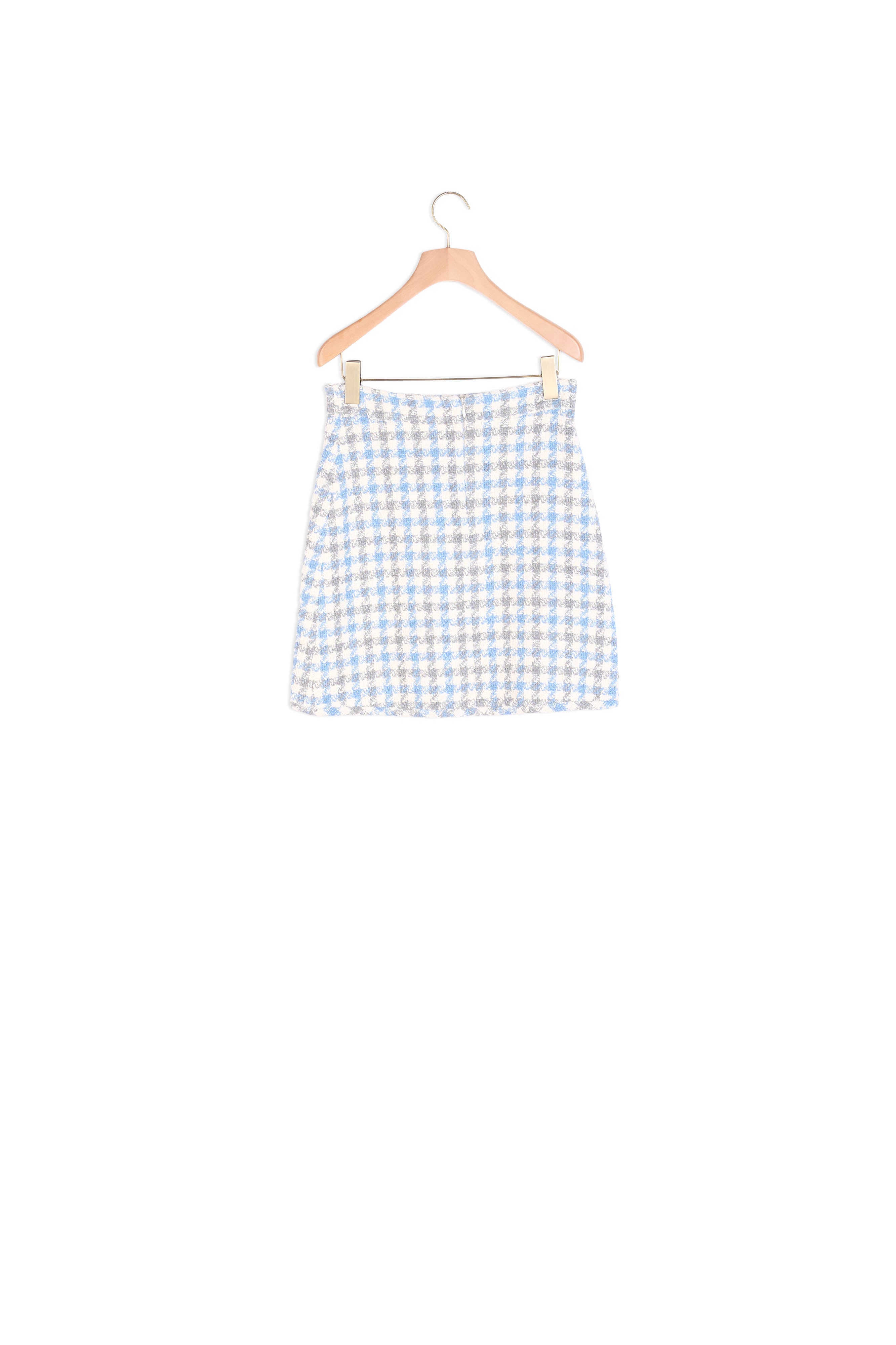 Jupe courte en tweed pied de coq Sandro seconde main