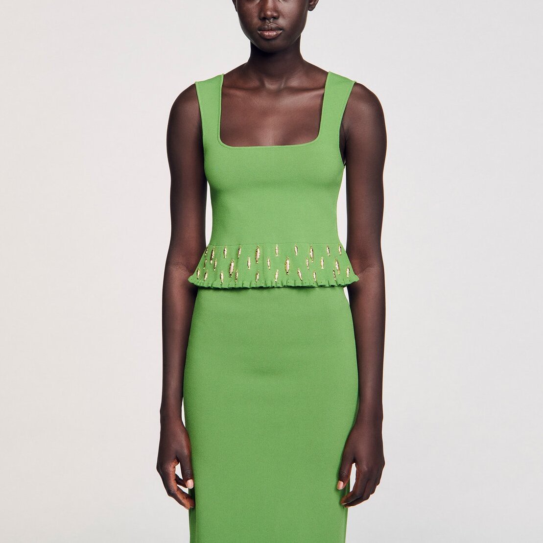 Top en maille à pampille Sandro seconde main