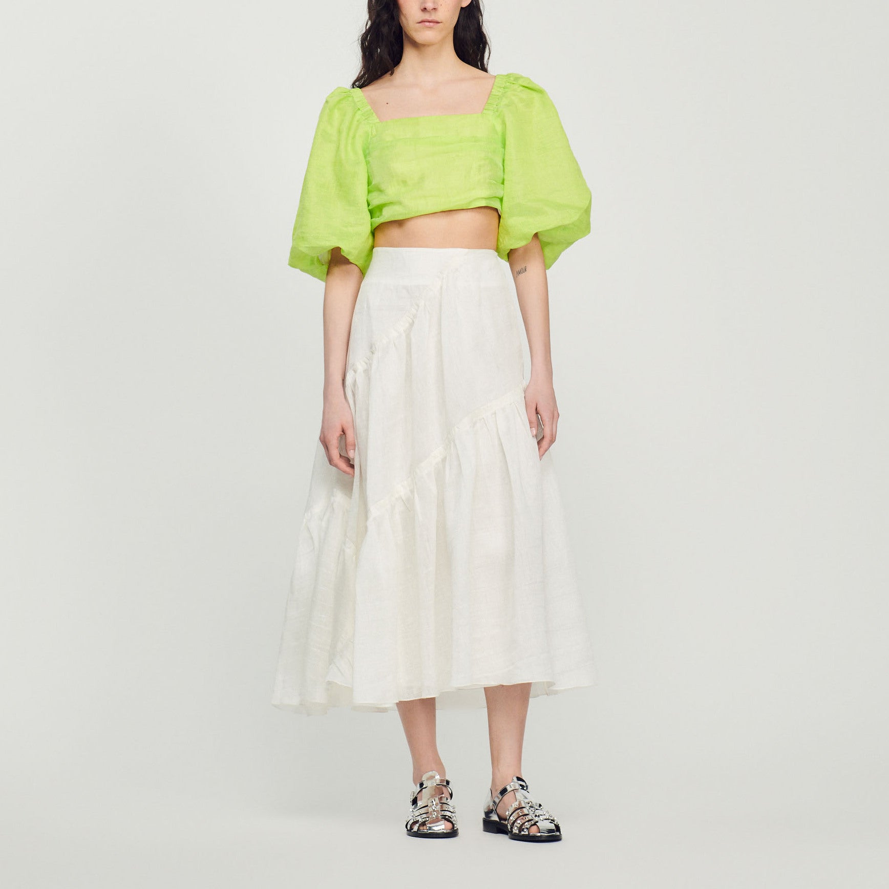 Jupe longue à volants Sandro seconde main