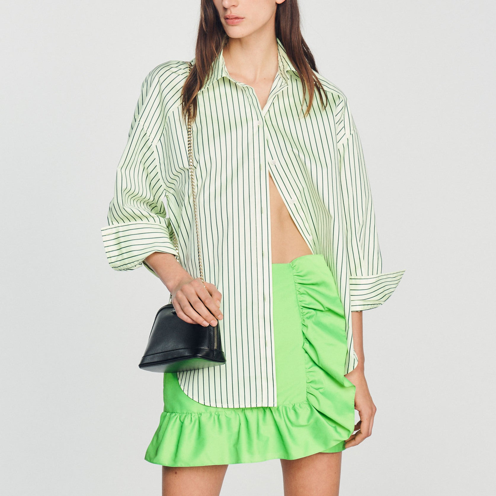 Chemise oversize à rayures Sandro seconde main