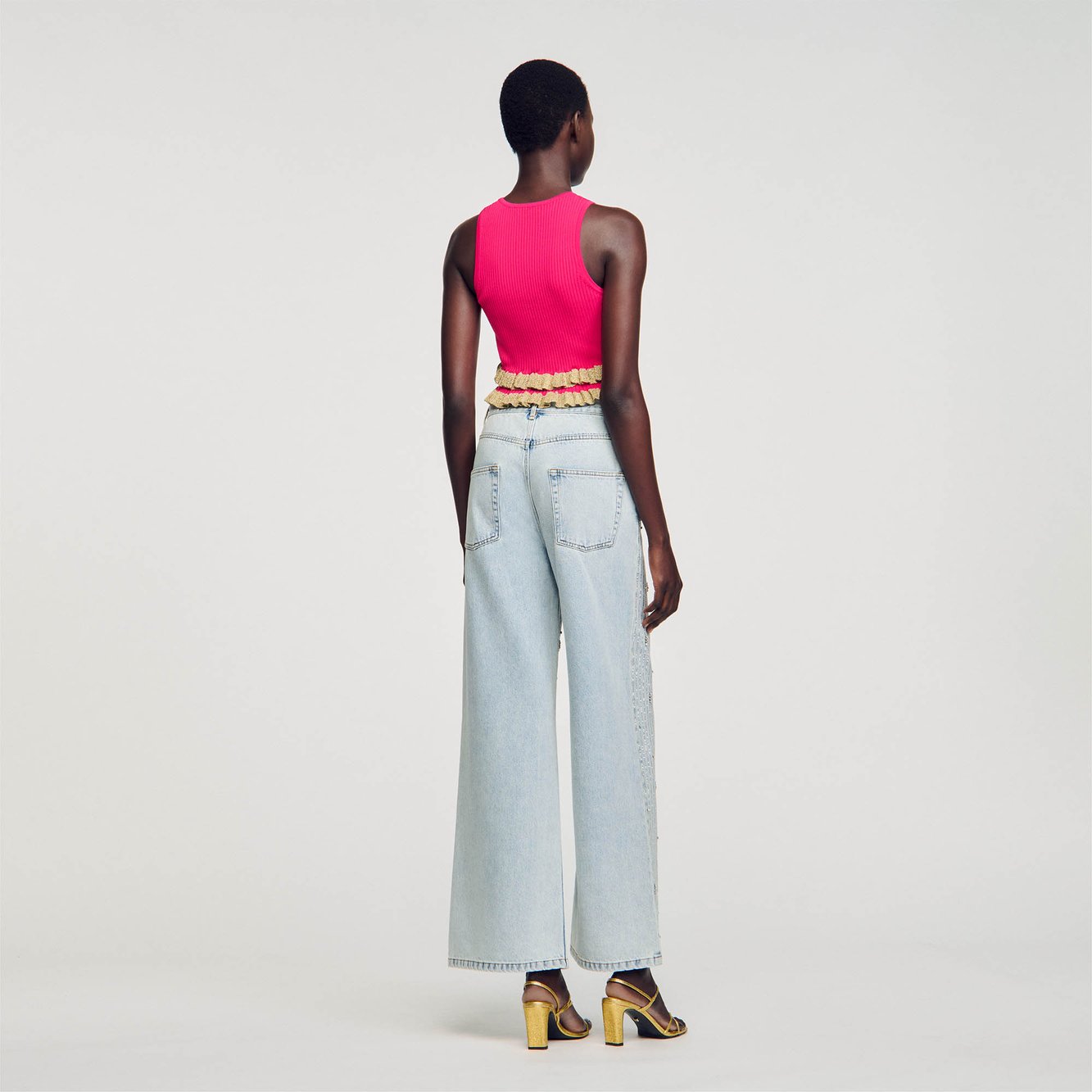 Débardeur en Maille à volants Sandro seconde main