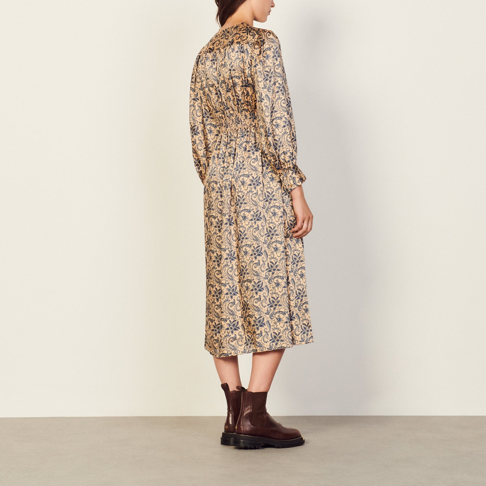 Robe longue fluide et imprimée Sandro seconde main