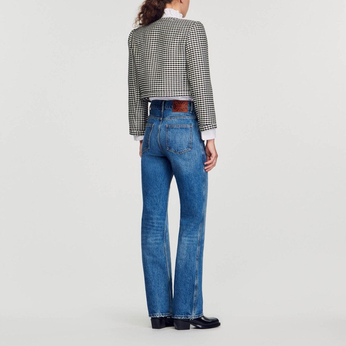 Veste courte pied de poule Sandro seconde main