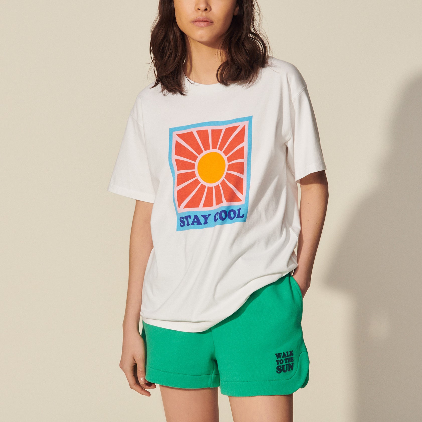 T-shirt printé en coton biologique Sandro seconde main