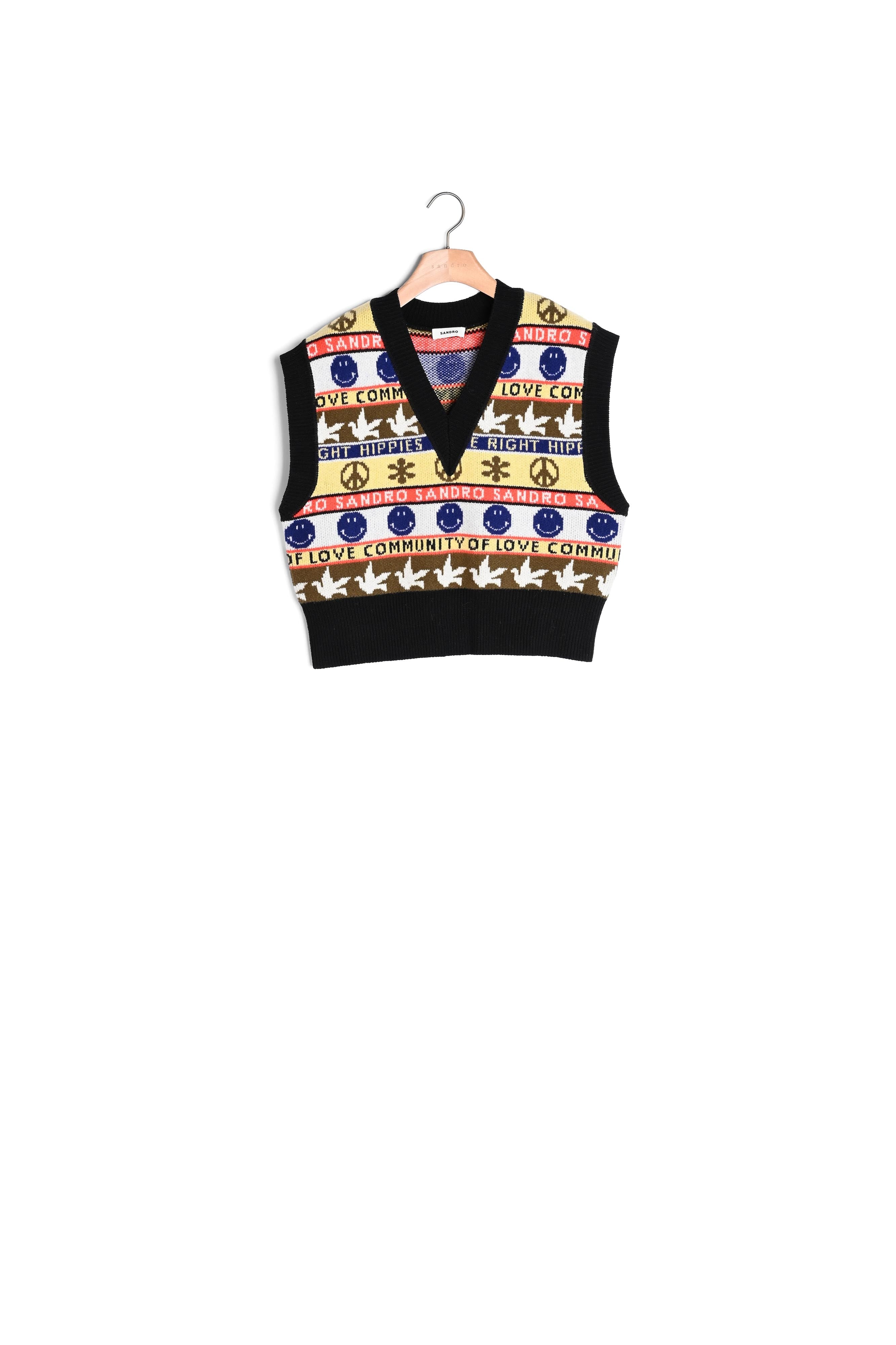 Pull sans manches à motifs Sandro seconde main