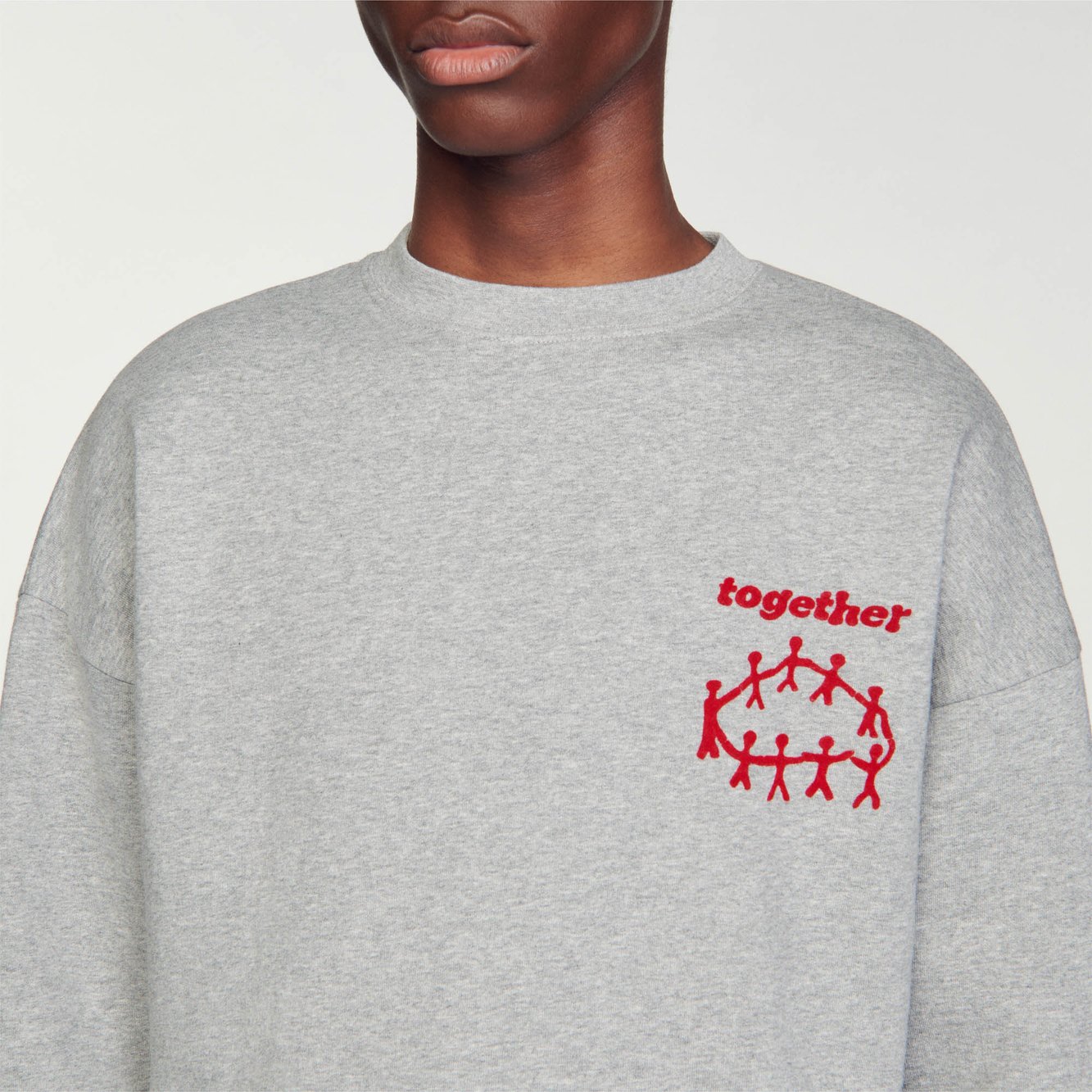 Sweat gris chiné Sandro seconde main