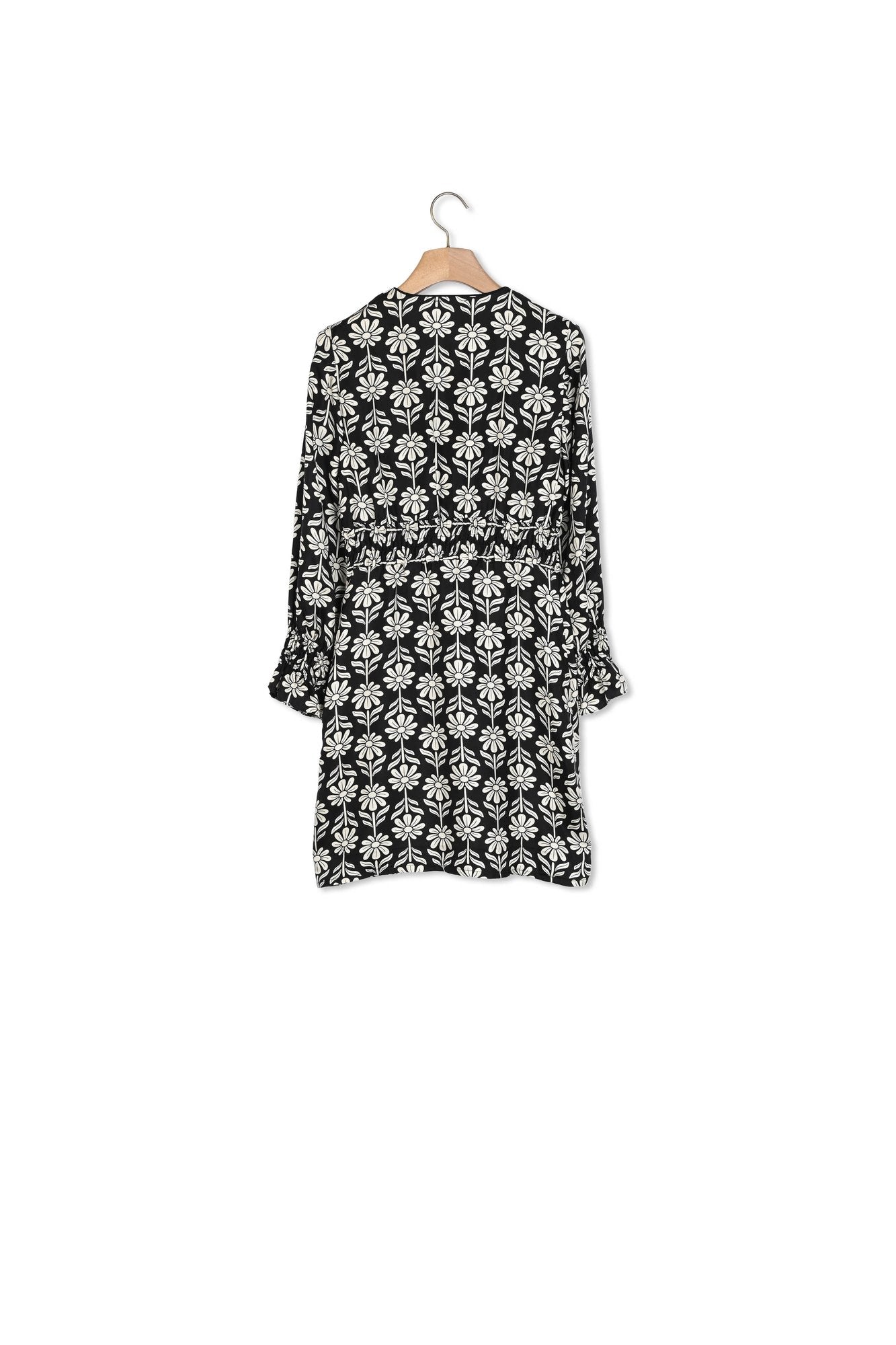 Robe imprimé écru et noir Sandro seconde main