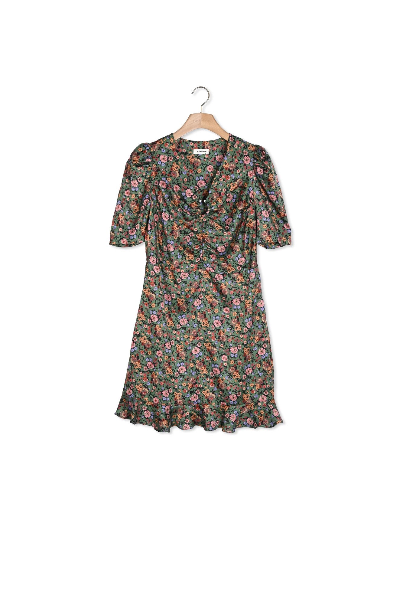 Robe courte à imprimé Fleurs d'automne Sandro seconde main