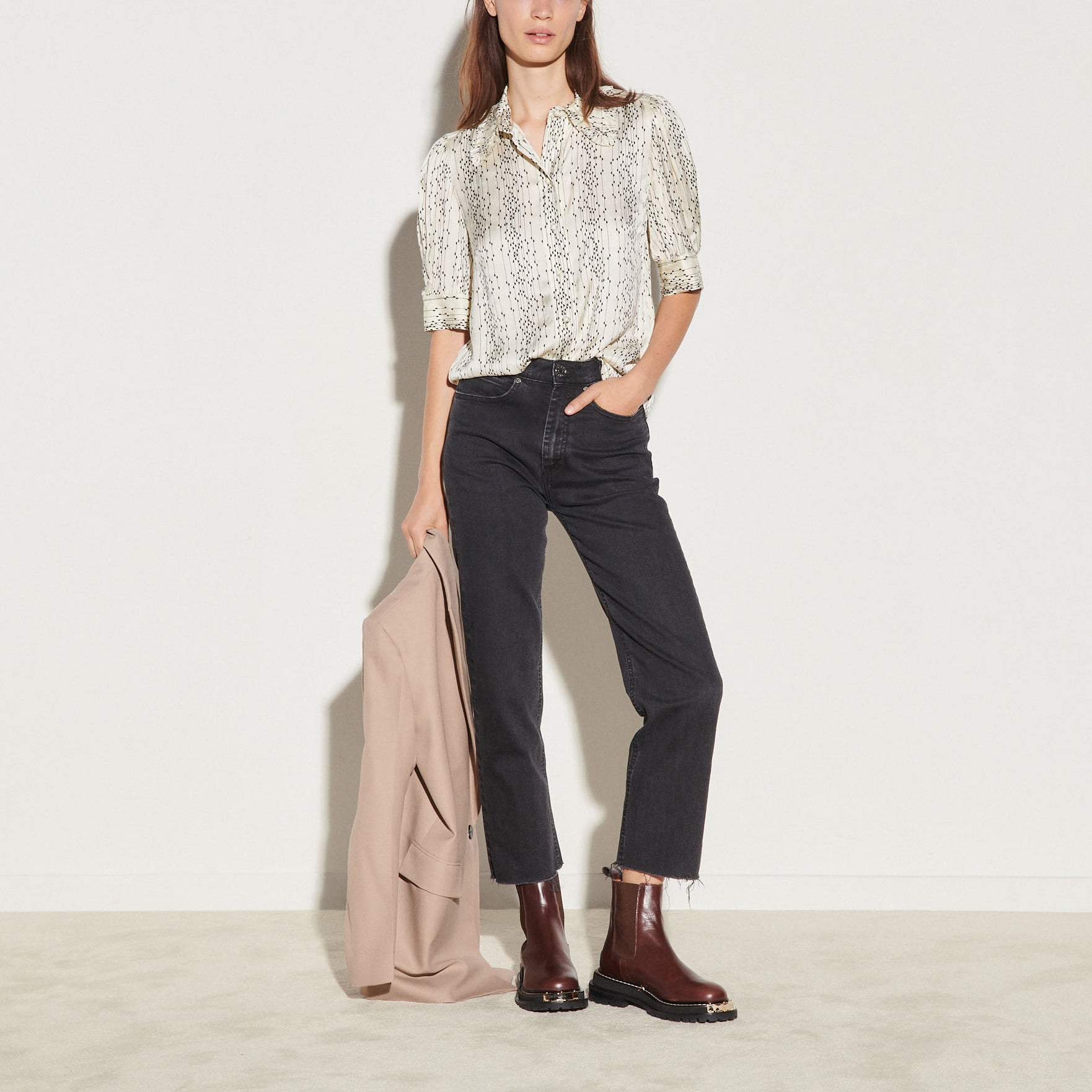 Chemise imprimée à manches courtes Sandro seconde main