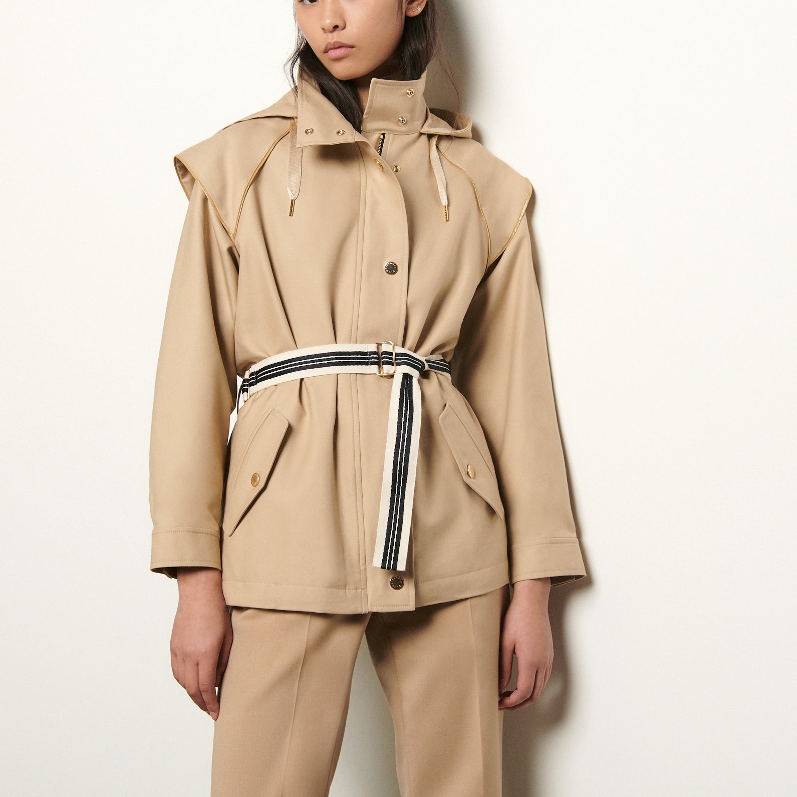 Parka en gabardine de coton Sandro seconde main