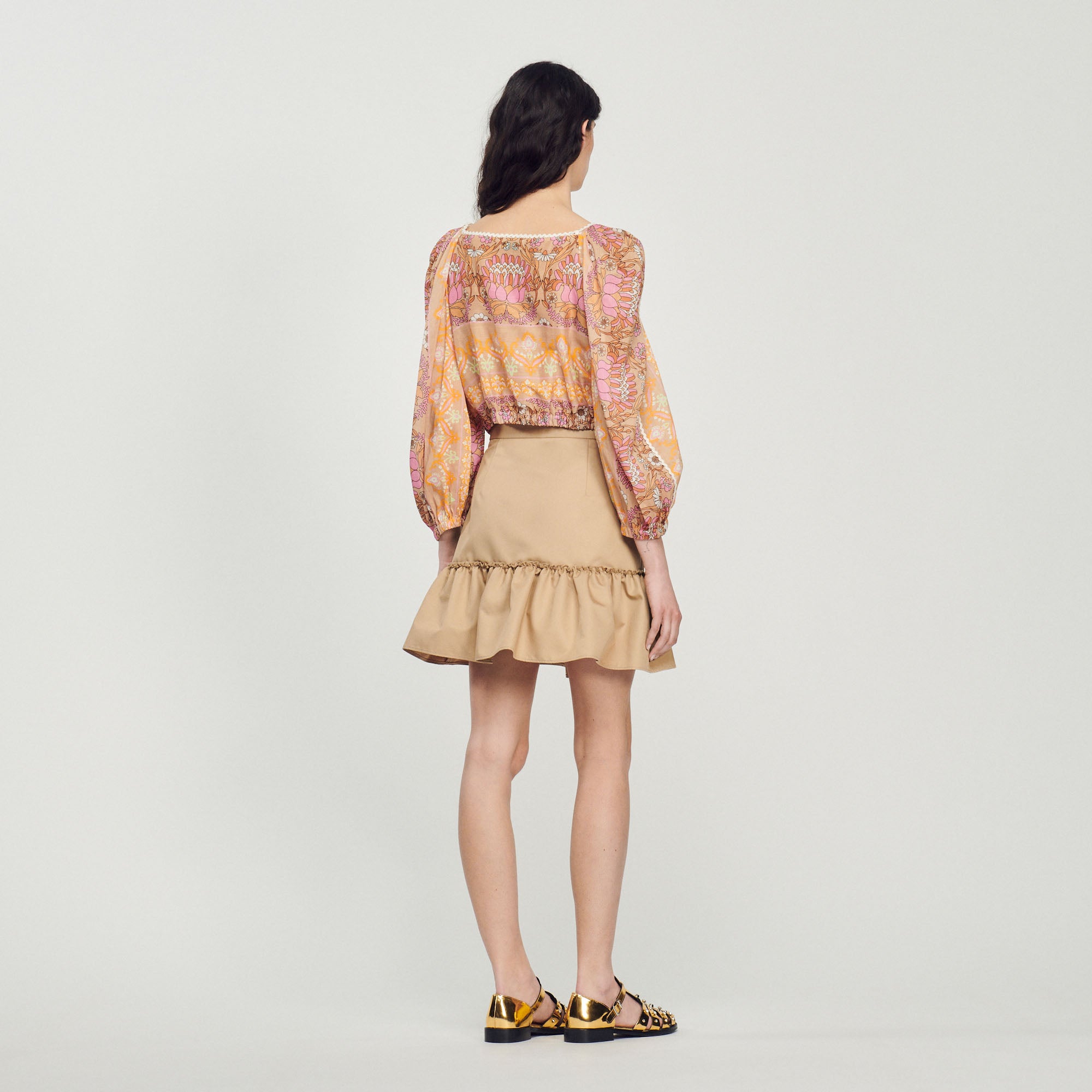 Top court imprimé Sandro seconde main