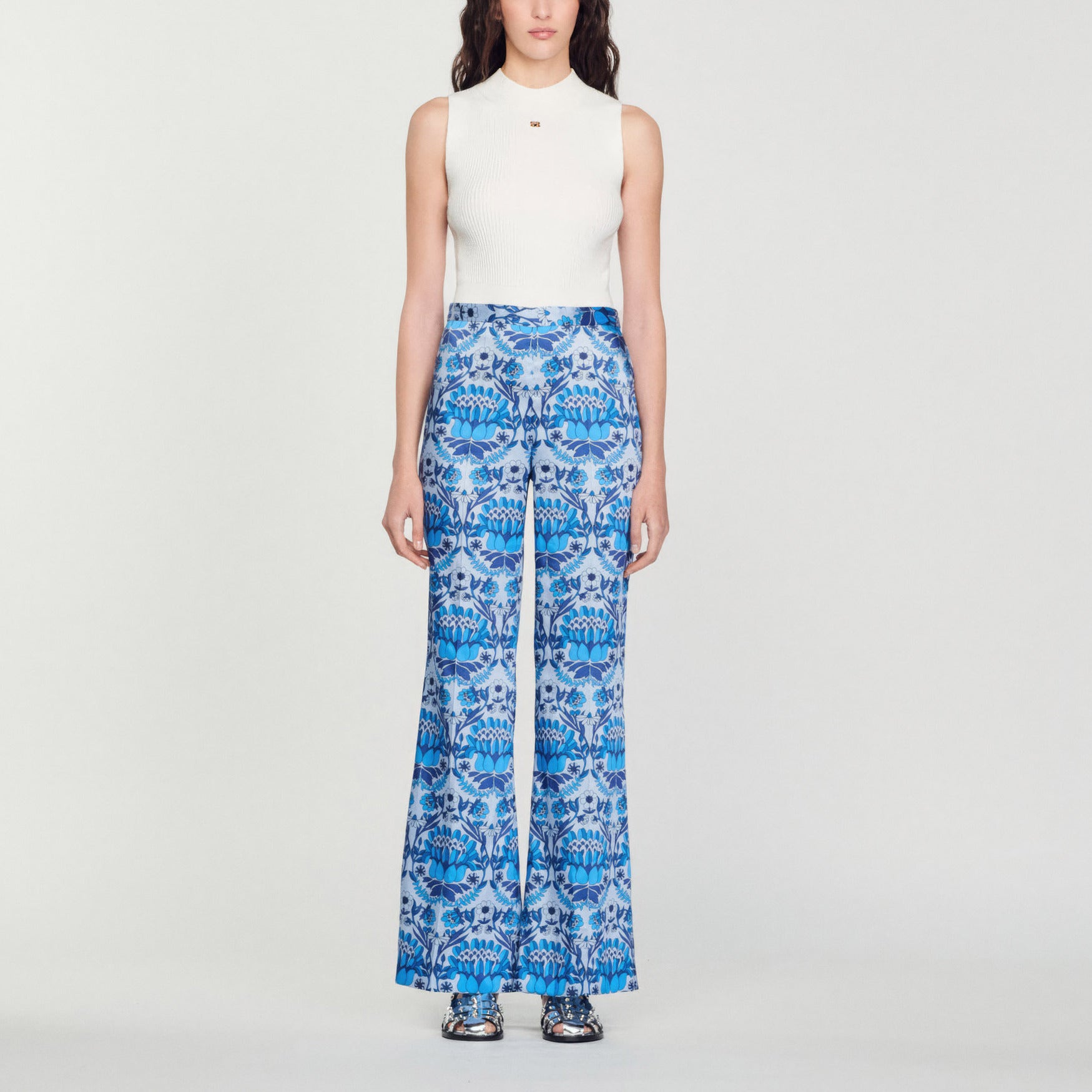 Pantalon fluide imprimé foulard Sandro seconde main