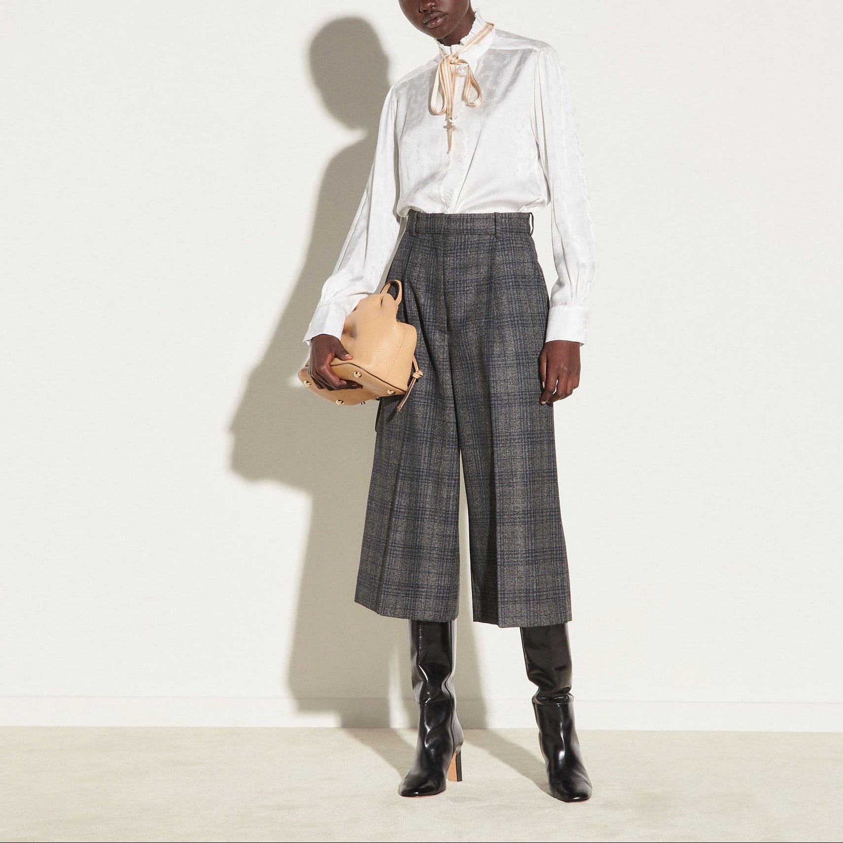 Chemise en jacquard et col plissé Sandro seconde main