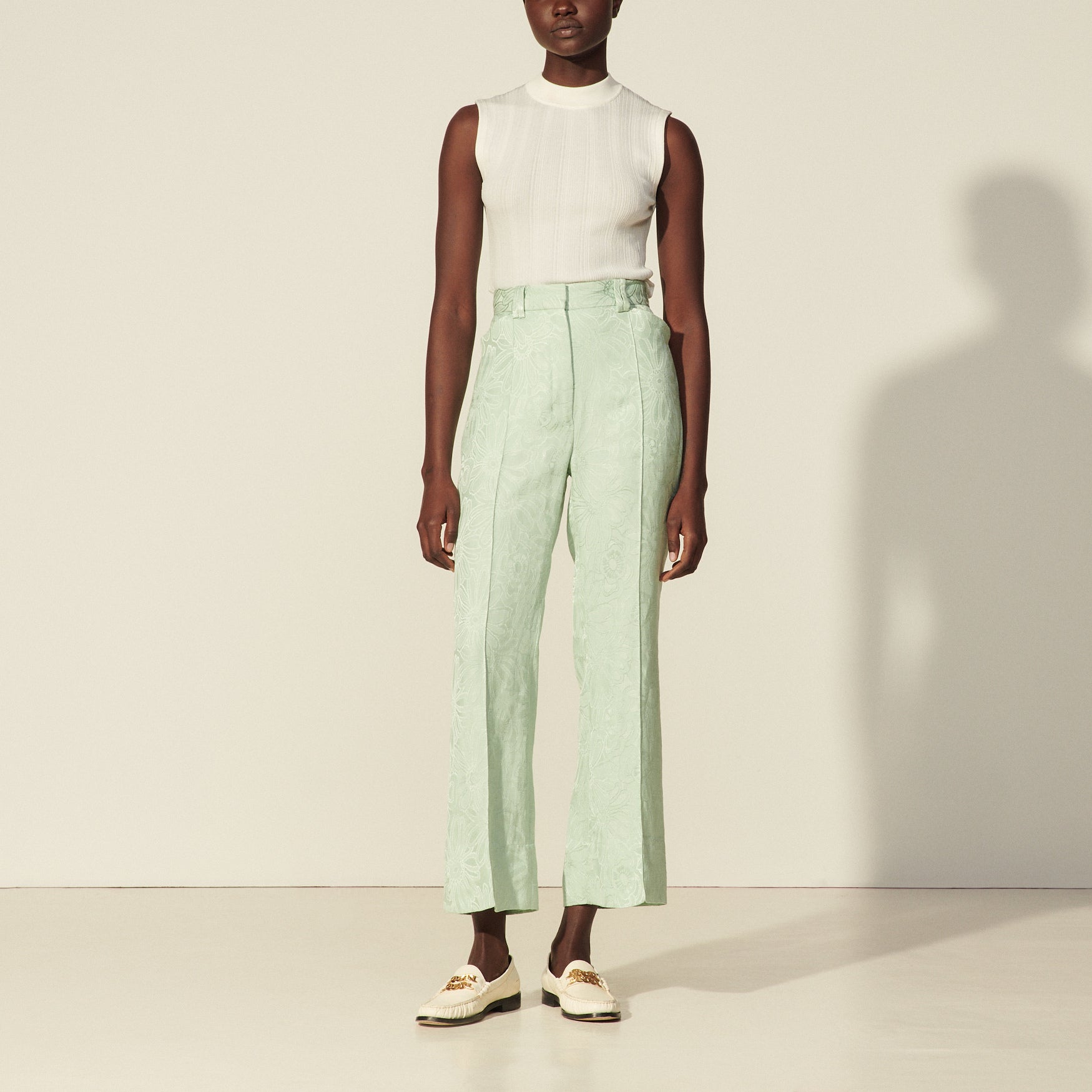 Pantalon en jacquard ton sur ton Sandro seconde main