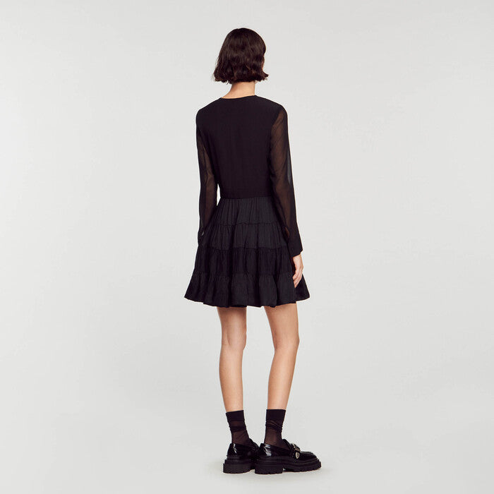 Robe courte fluide bimatières Sandro seconde main