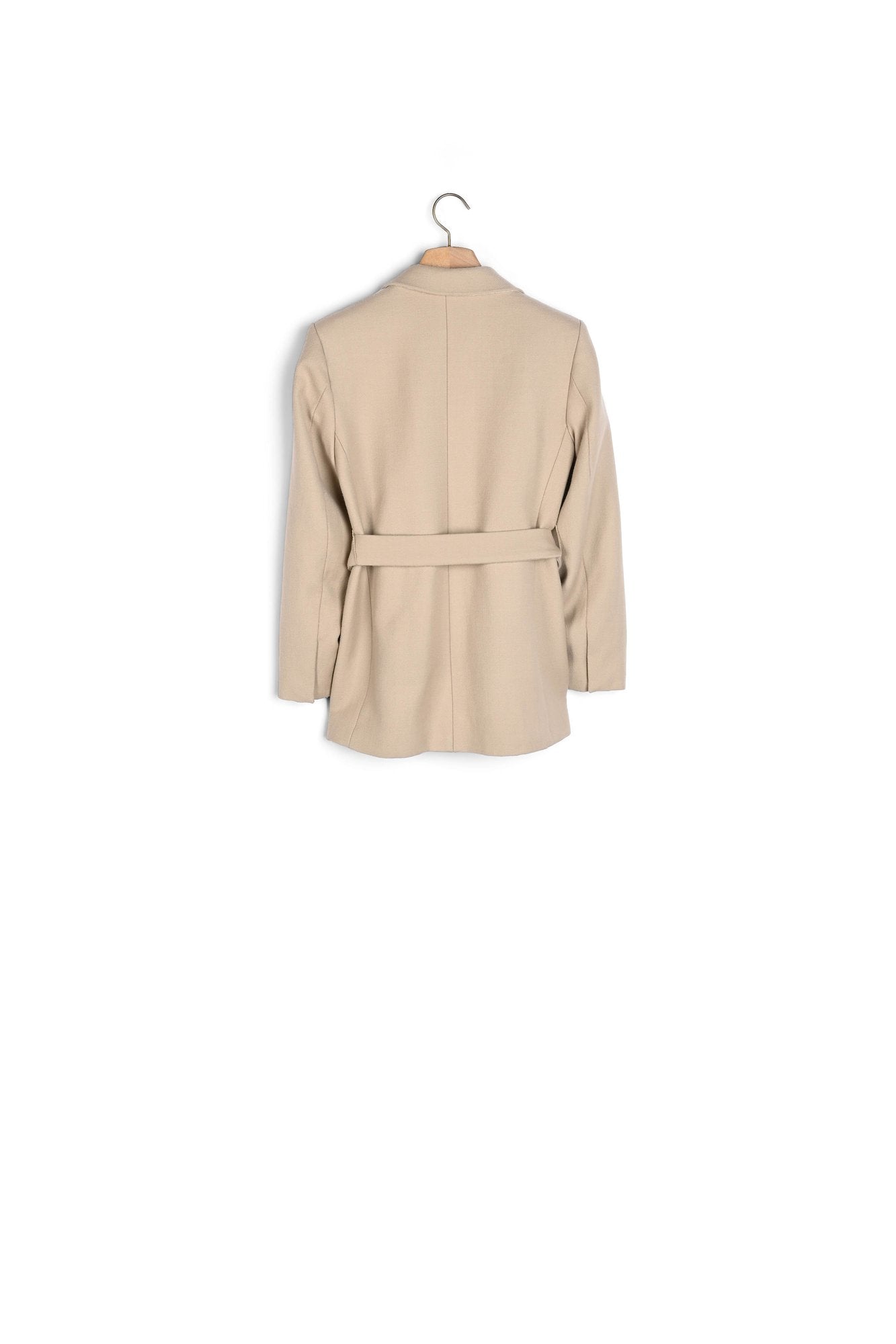 Longue Veste ceinturée en laine Sandro seconde main