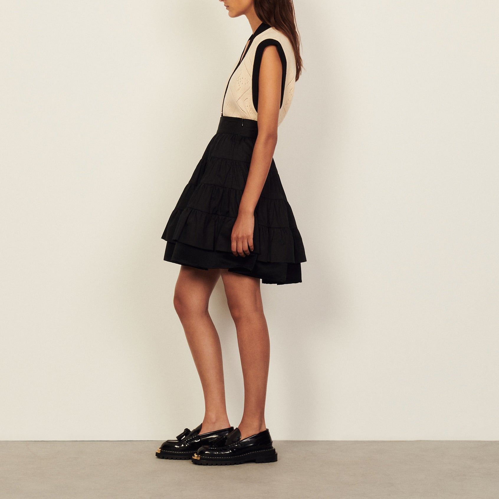 Jupe courte bi-matière Sandro seconde main