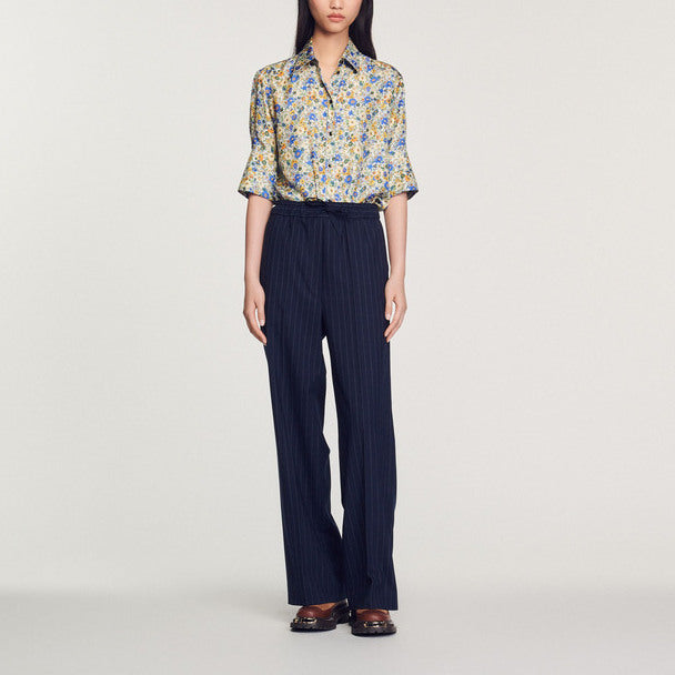 Pantalon large à rayures Sandro seconde main