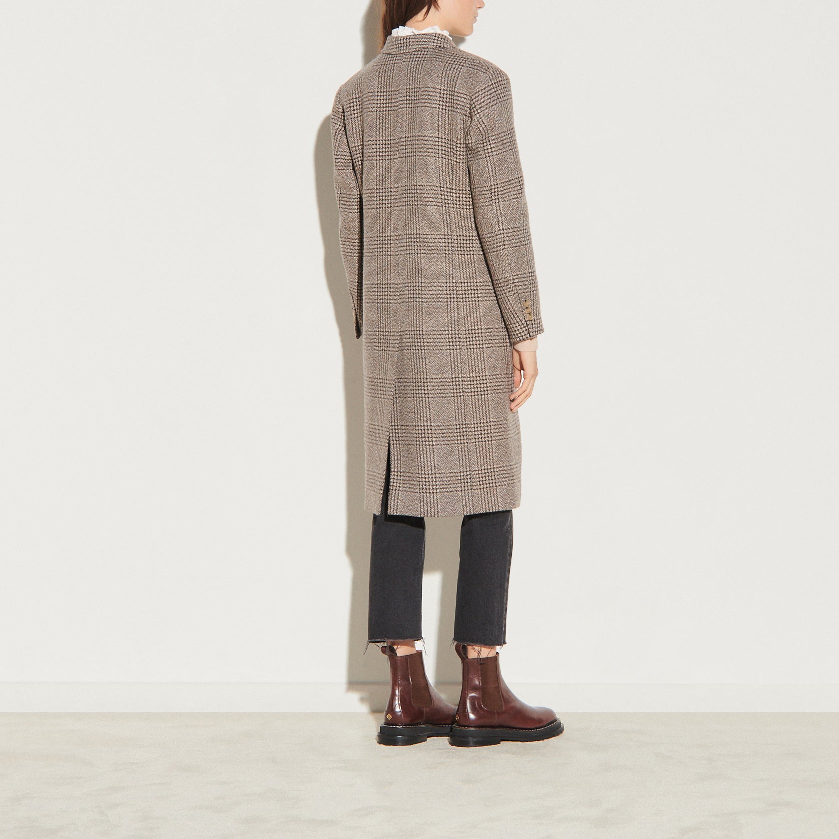 Manteau long à carreaux Sandro seconde main