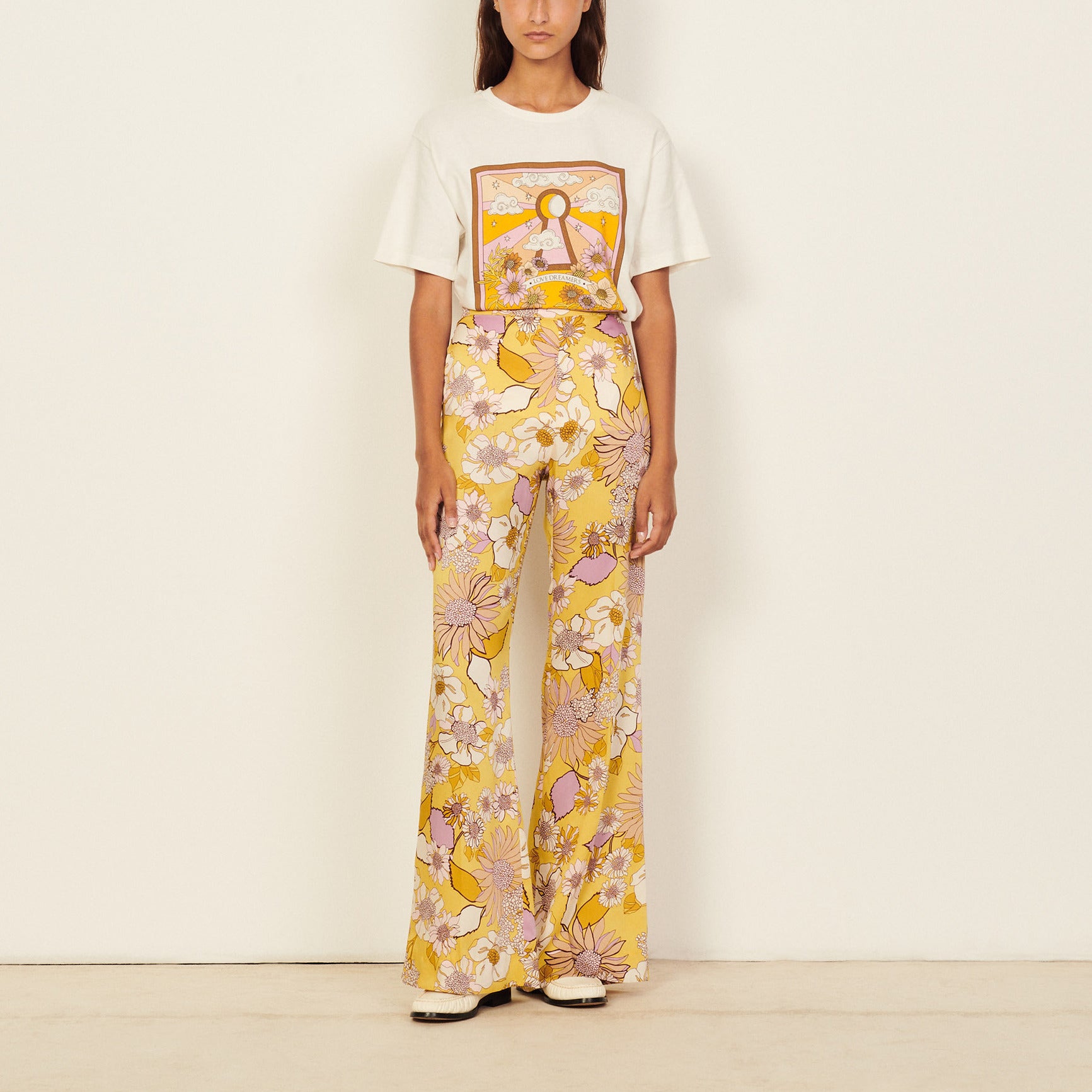 Pantalon fluide imprimé Sandro seconde main