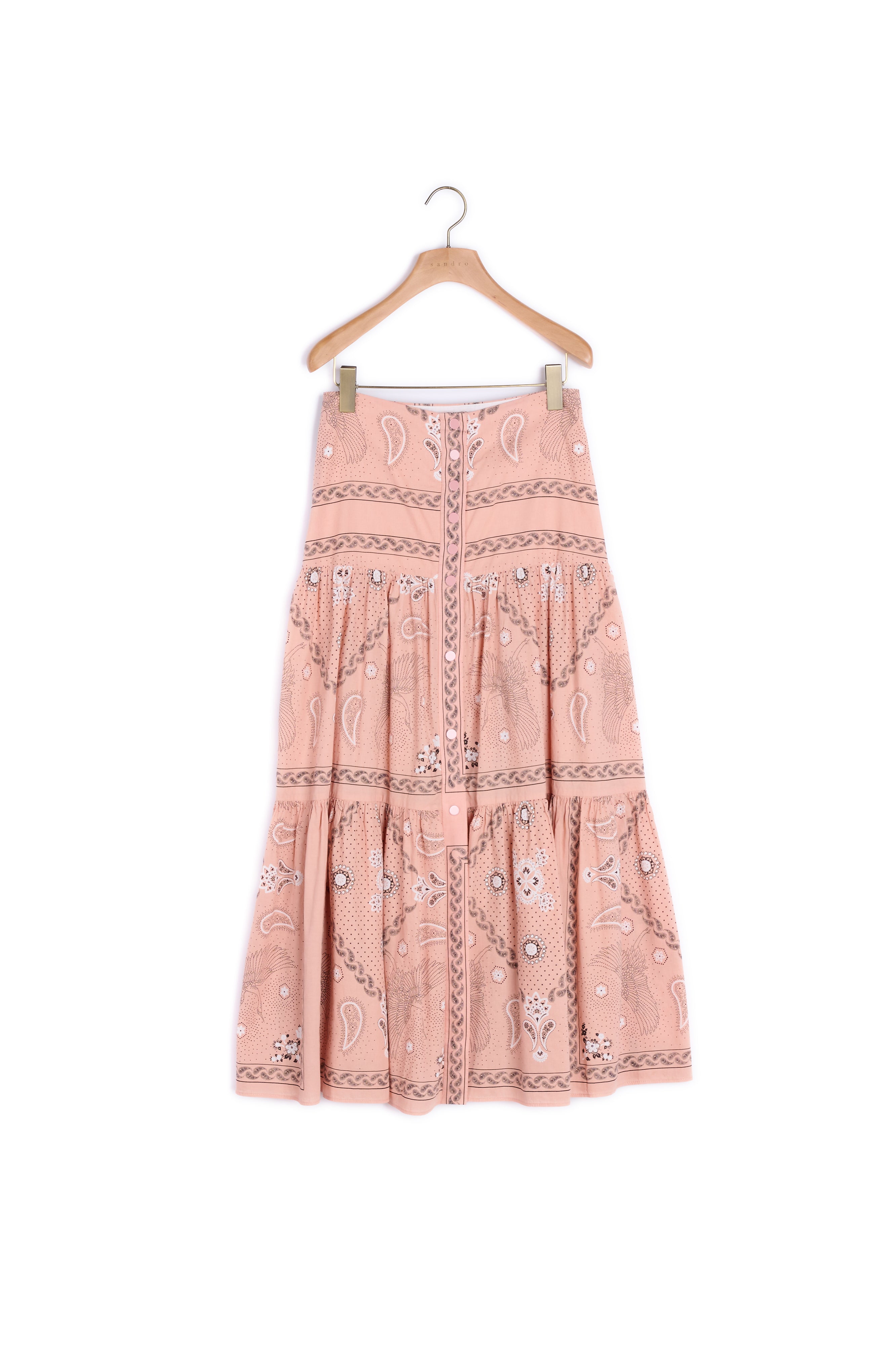 Jupe longue volumineuse imprimée Sandro seconde main