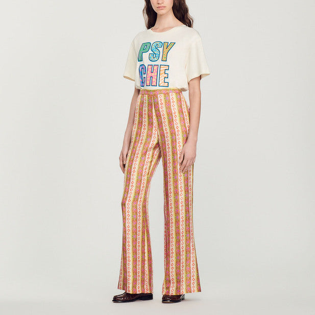 Pantalon large fluide imprimé Sandro seconde main