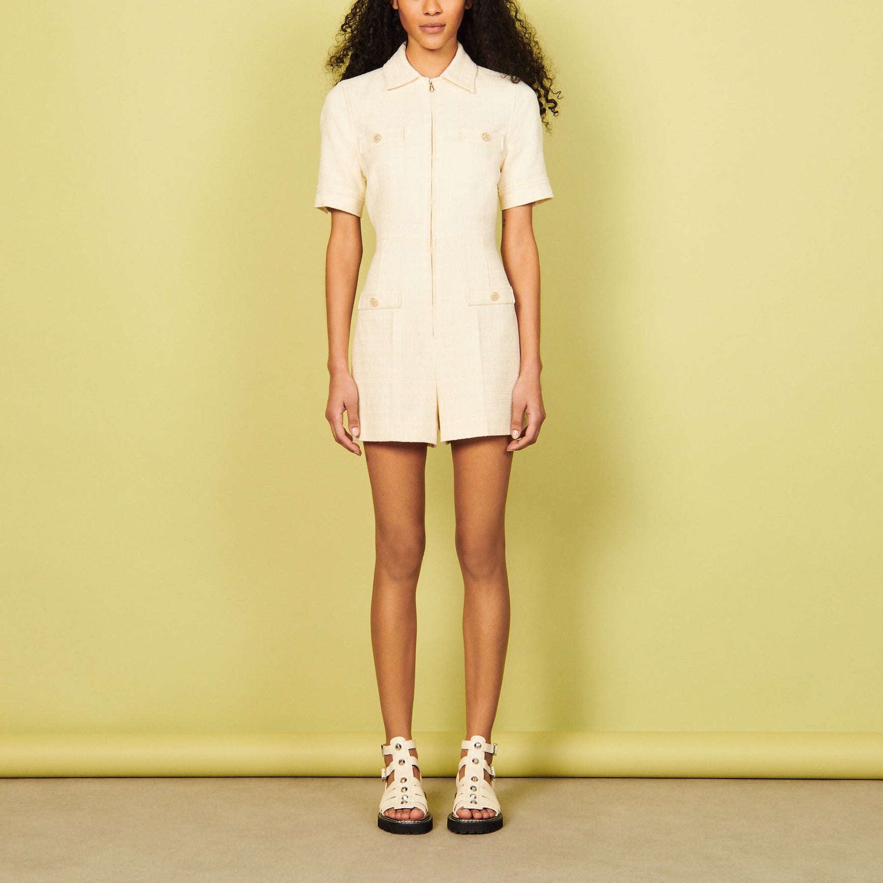 CombiShort en tweed zippée Sandro seconde main