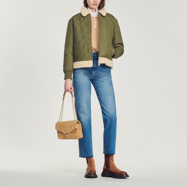 Manteau matelassé à col fourré Sandro seconde main