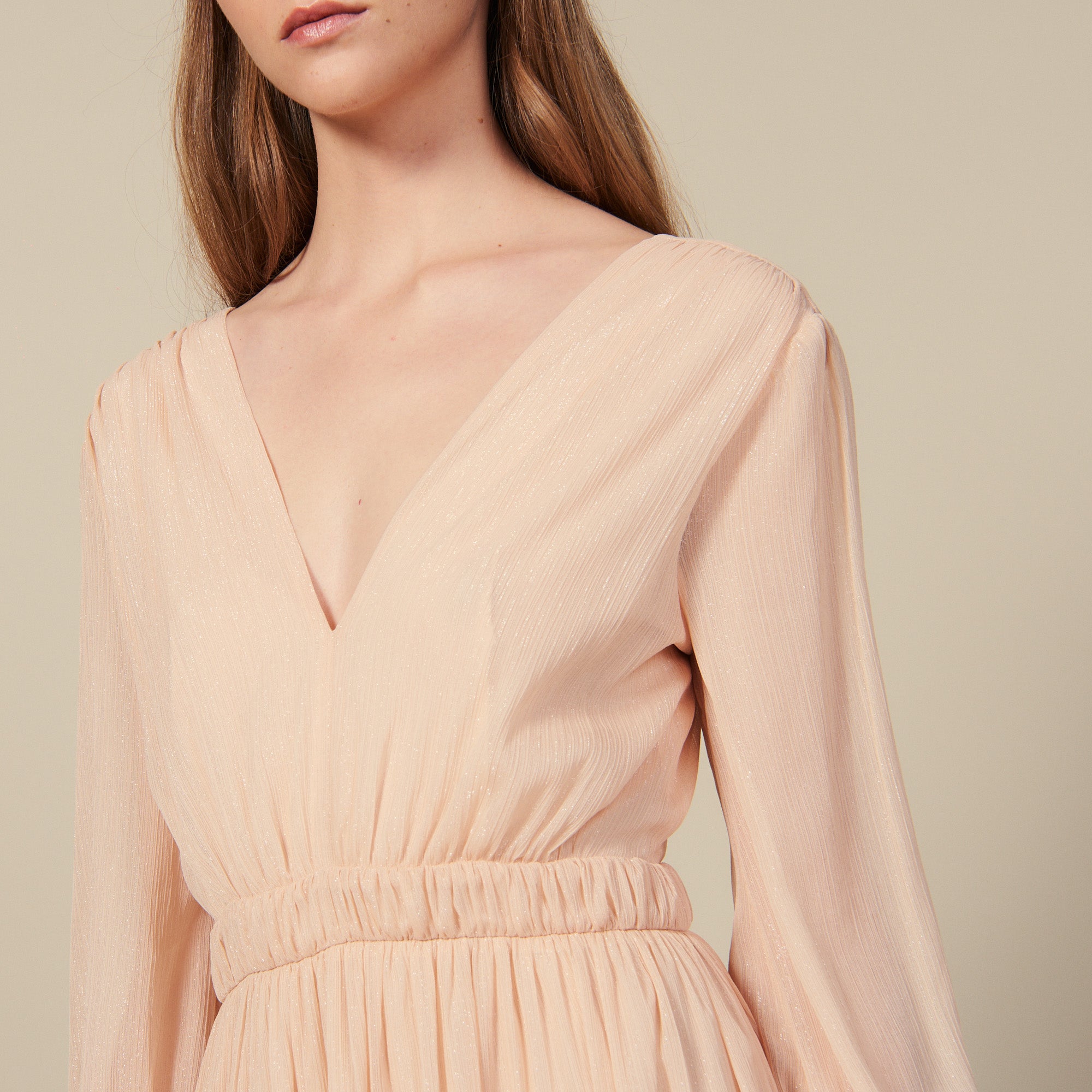 Robe longue plissée à manches longues Sandro seconde main