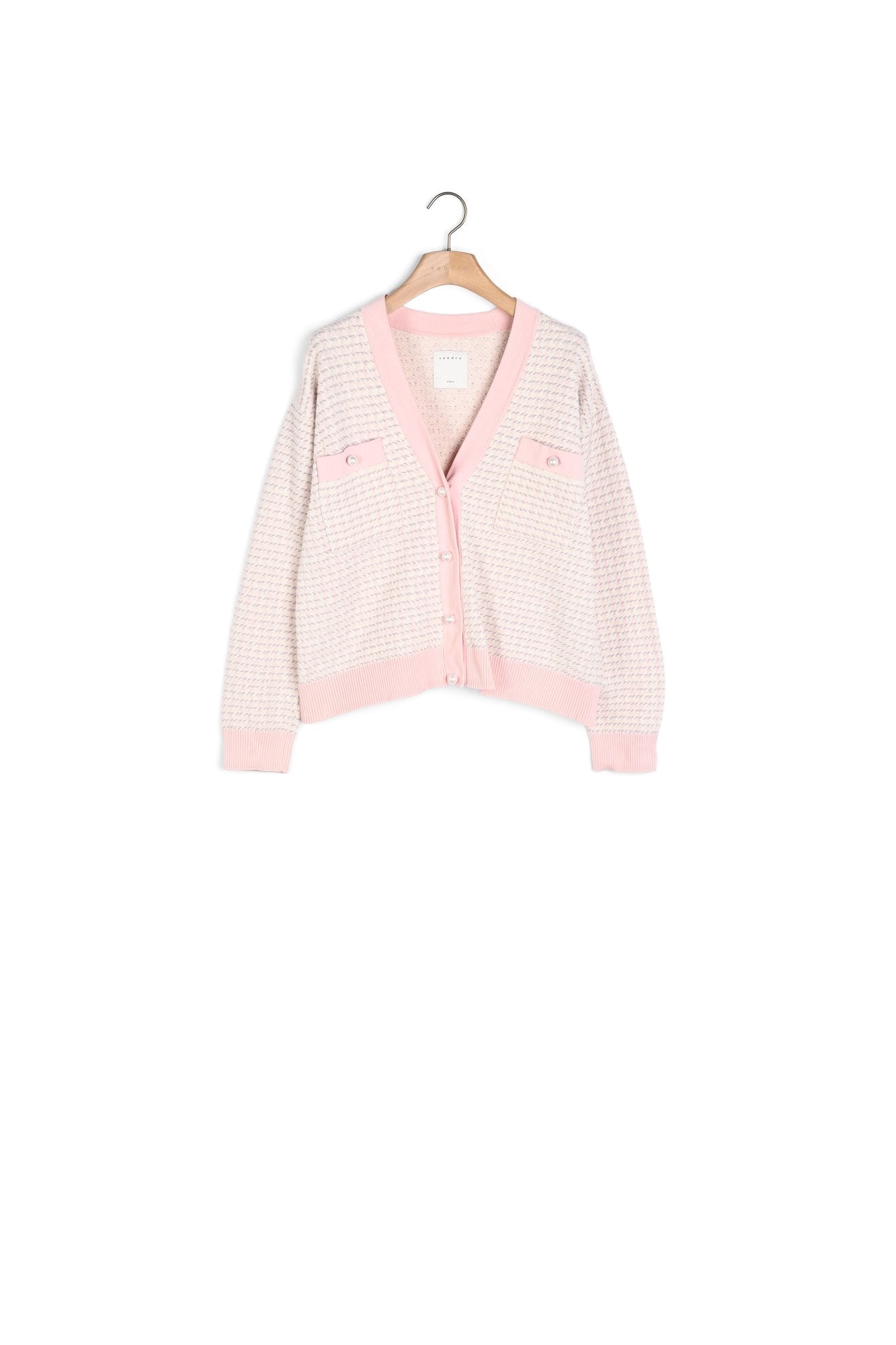 Cardi coat court en tweed fantaisie Sandro seconde main