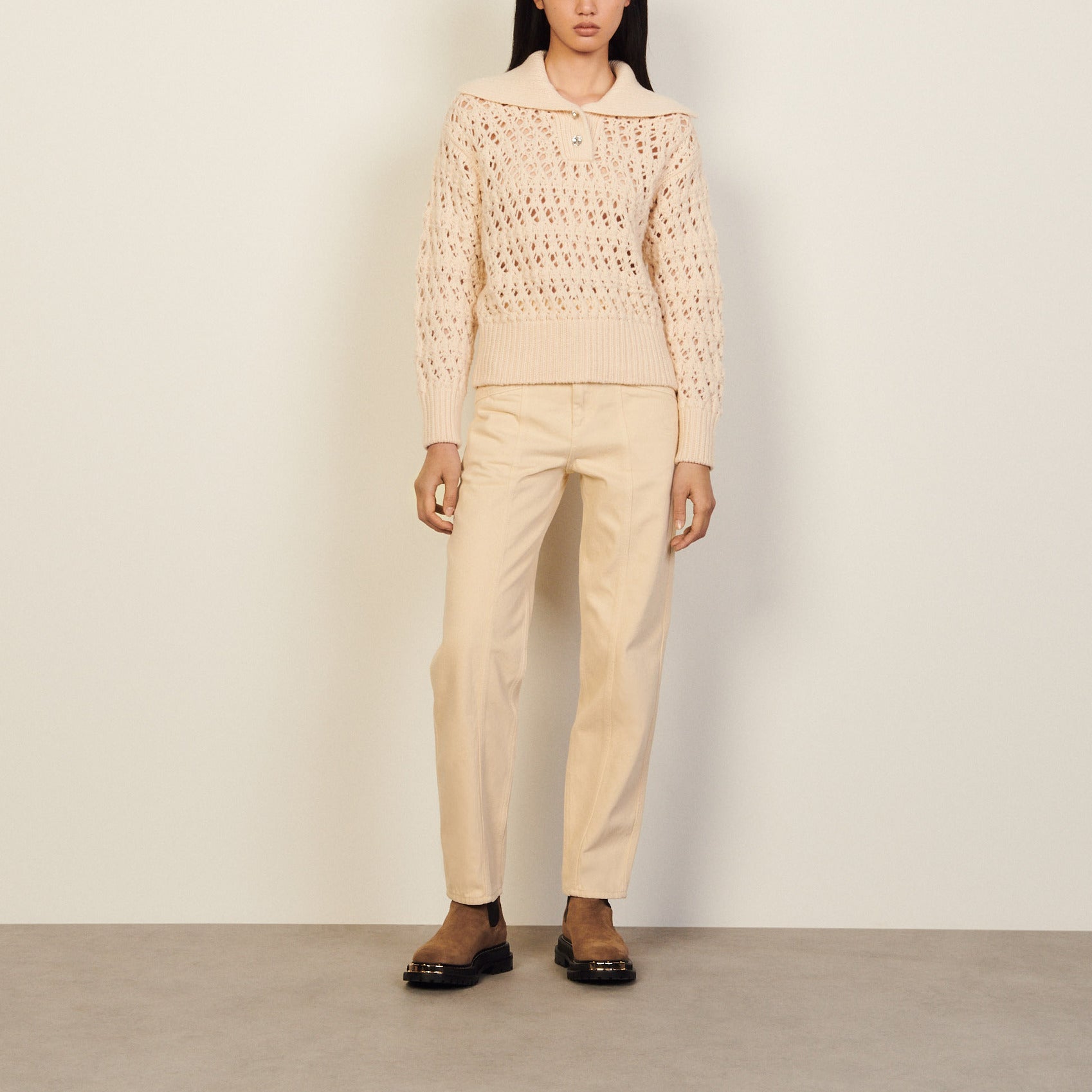 Pull Ecru Sandro seconde main