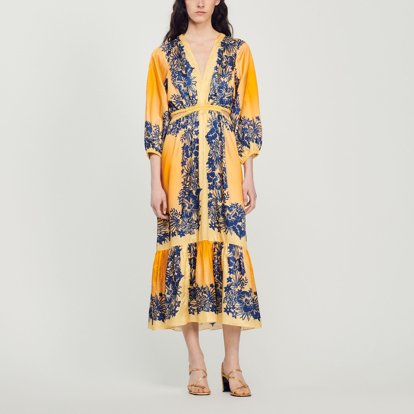 Robe longue imprimée Hawaï Sandro seconde main